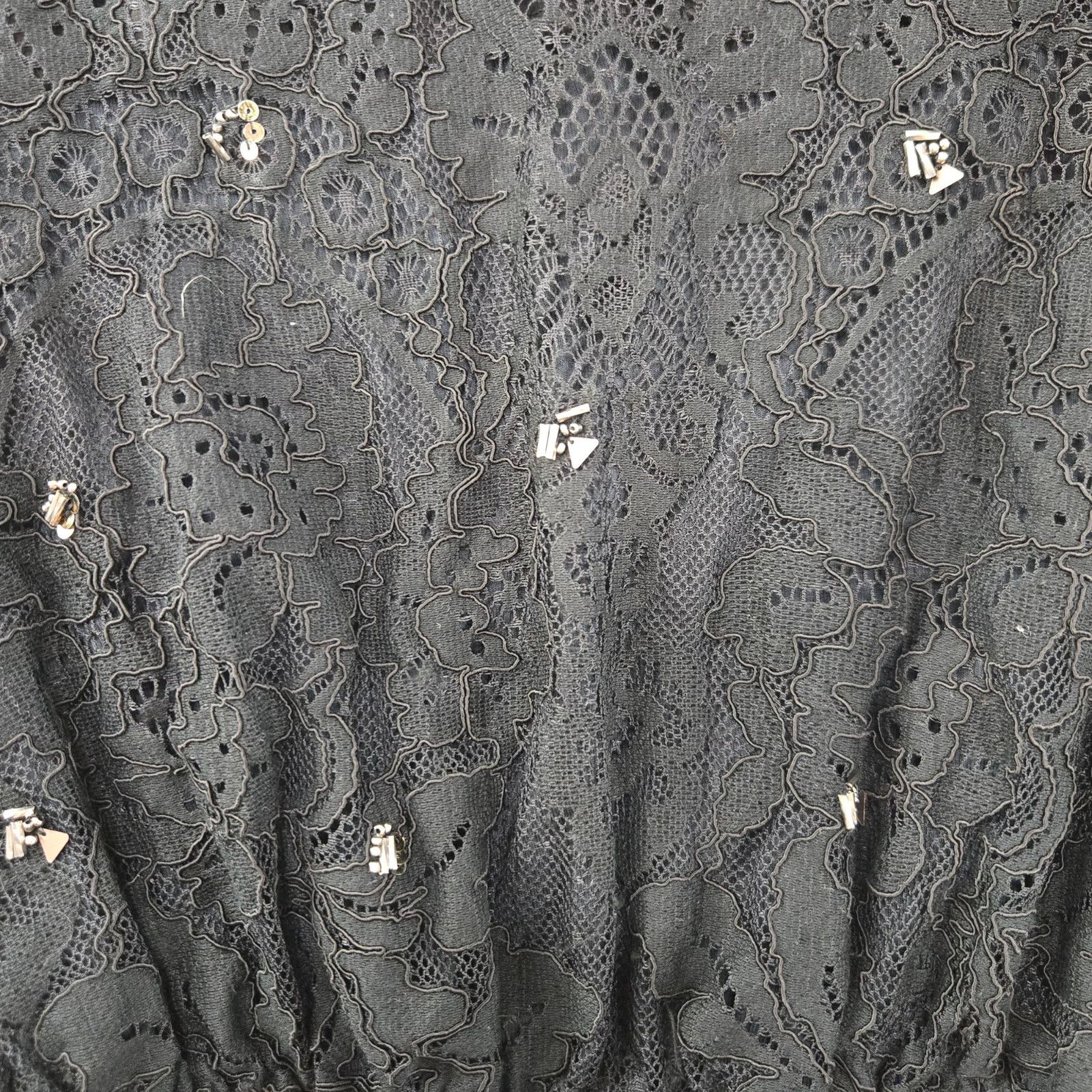 Anthropologie Meadow Rue Black Lace Peplum Tank Top Size Medium Size M / US 6-8 / IT 42-44 - 4 Thumbnail
