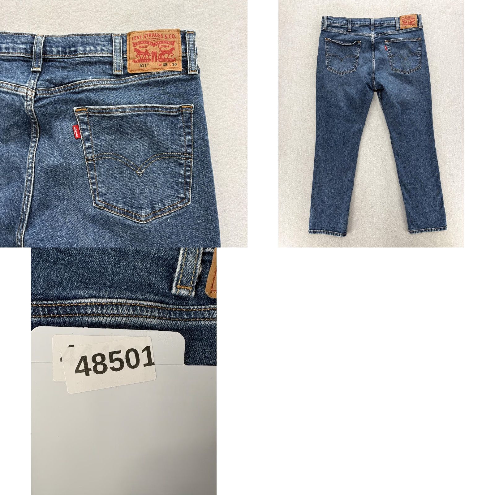 Levi's Levi's 511 Jeans Mens 38x30 Blue Medium Wash Slim Straight Denim Stretch Casual Size US 38 / EU 54 - 9 Thumbnail