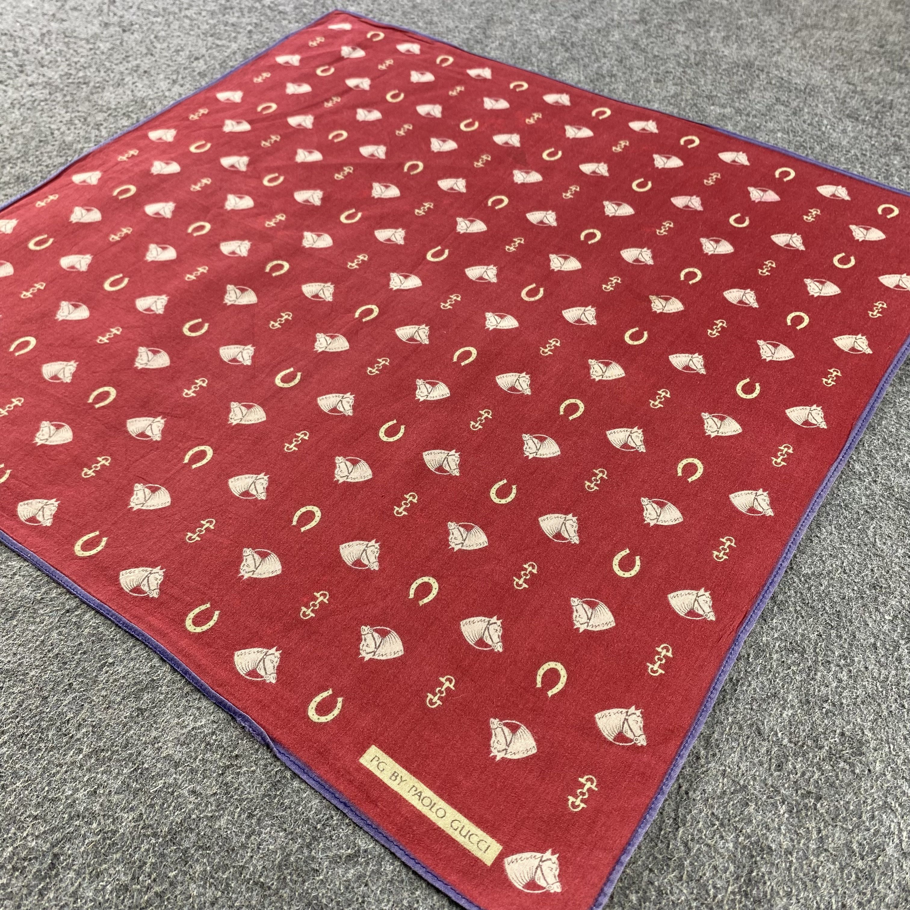 Paolo Gucci × Vintage Paolo Gucci Handkerchief/Neckerchief/Bandana HC747 Size ONE SIZE - 2 Thumbnail