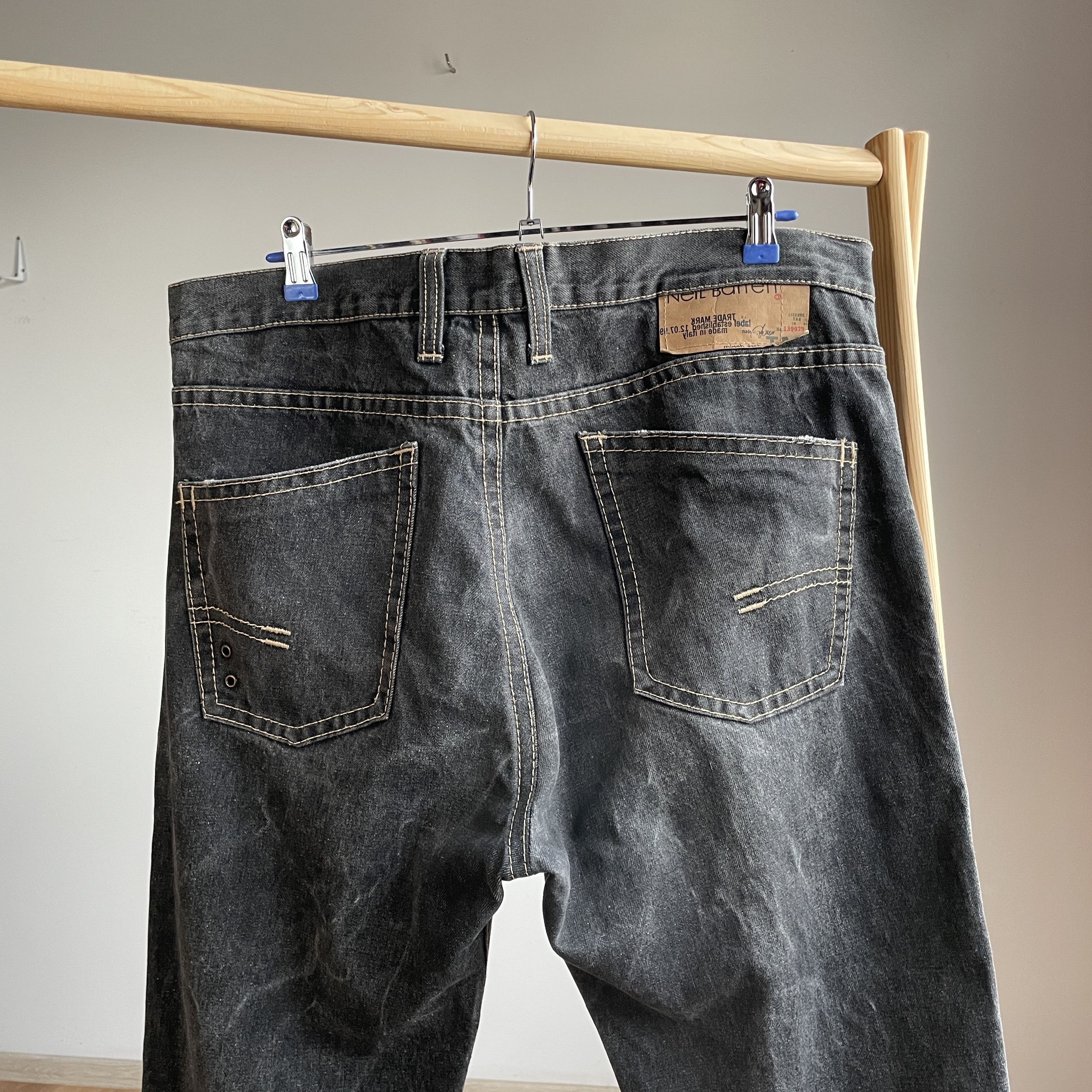 Neil Barrett Neil Barrett Vintage Bootcut Distressed Washed Black Denim Size US 38 / EU 54 - 4 Thumbnail