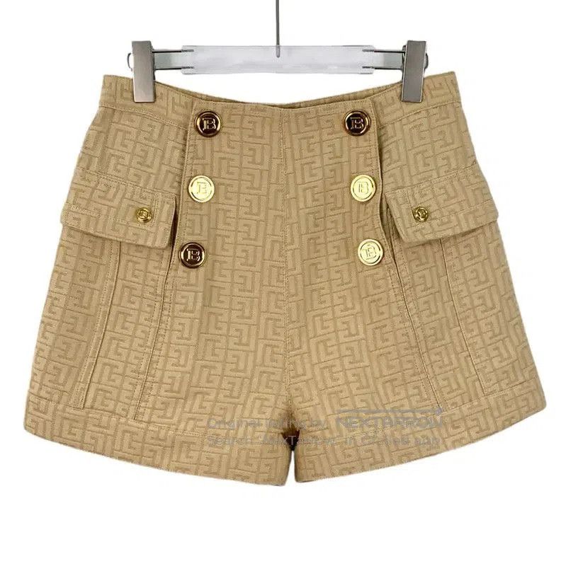 Balmain Balmain Beige Cotton Women's Shorts . Size 28" / US 6 / IT 42 - 1 Thumbnail