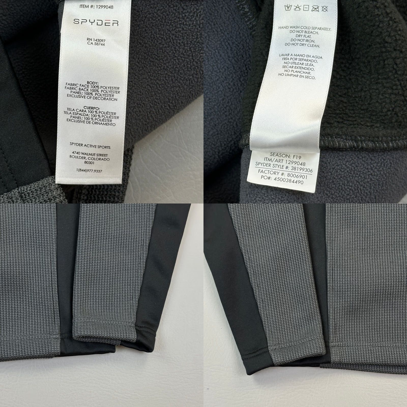 Spyder Spyder Outbound Sweatshirt Mens Medium Gray Black Waffle Knit 1/2 Zip Pullover Size US M / EU 48-50 / 2 - 8 Thumbnail