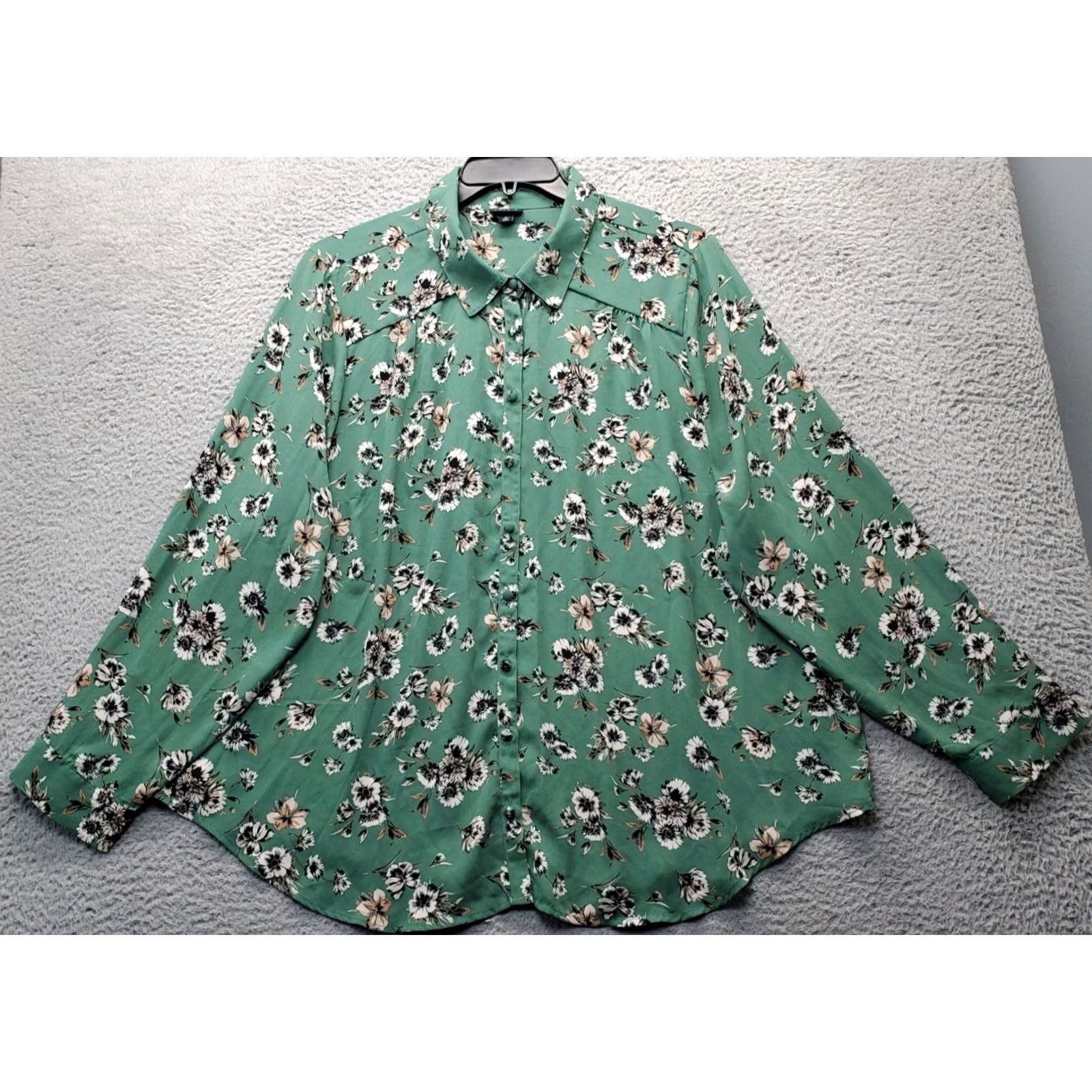 Torrid Torrid Shirt Womens 3 Multi Floral Loose Fit Long Sleeve Button Down Collared Shirt Size 4XL / US 24-26 - 2 Thumbnail