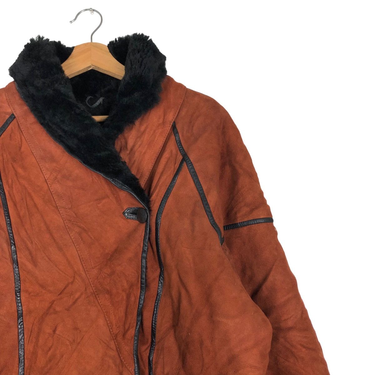 Japanese Brand 🔥Vtg Long Jacket Genuine Leather Original Shearling Fur Size US M / EU 48-50 / 2 - 6 Thumbnail