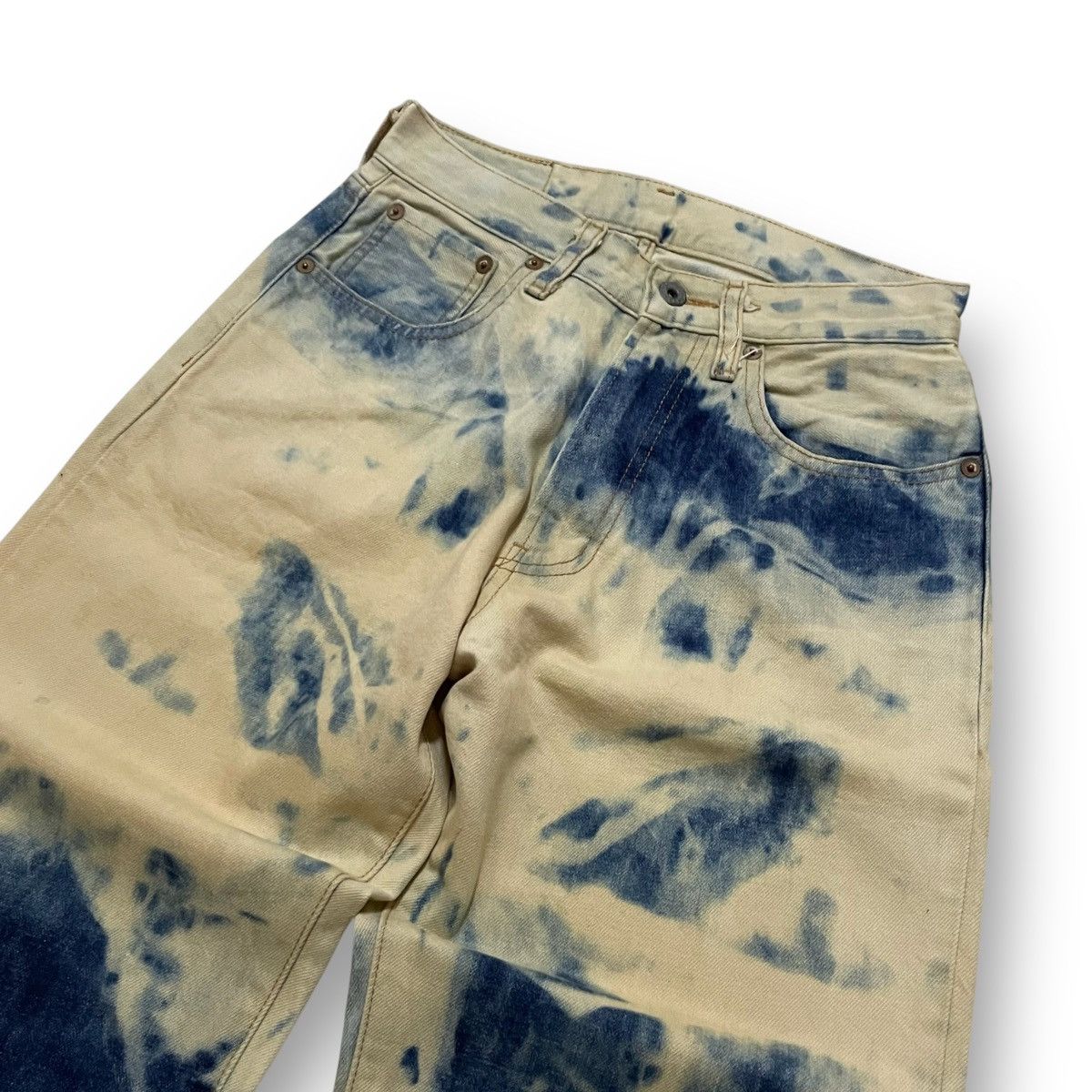 If Six Was Nine ORIGINAL SELVEDGE WAREHOUSE ACID WASH RARE RAW DENIM (28×43) Size US 28 / EU 44 - 3 Thumbnail