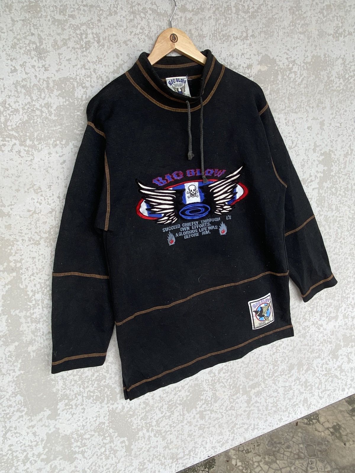Other Vintage Big Blow Big Embroidered Printed Sweatshirt Black Size US M / EU 48-50 / 2 - 3 Thumbnail