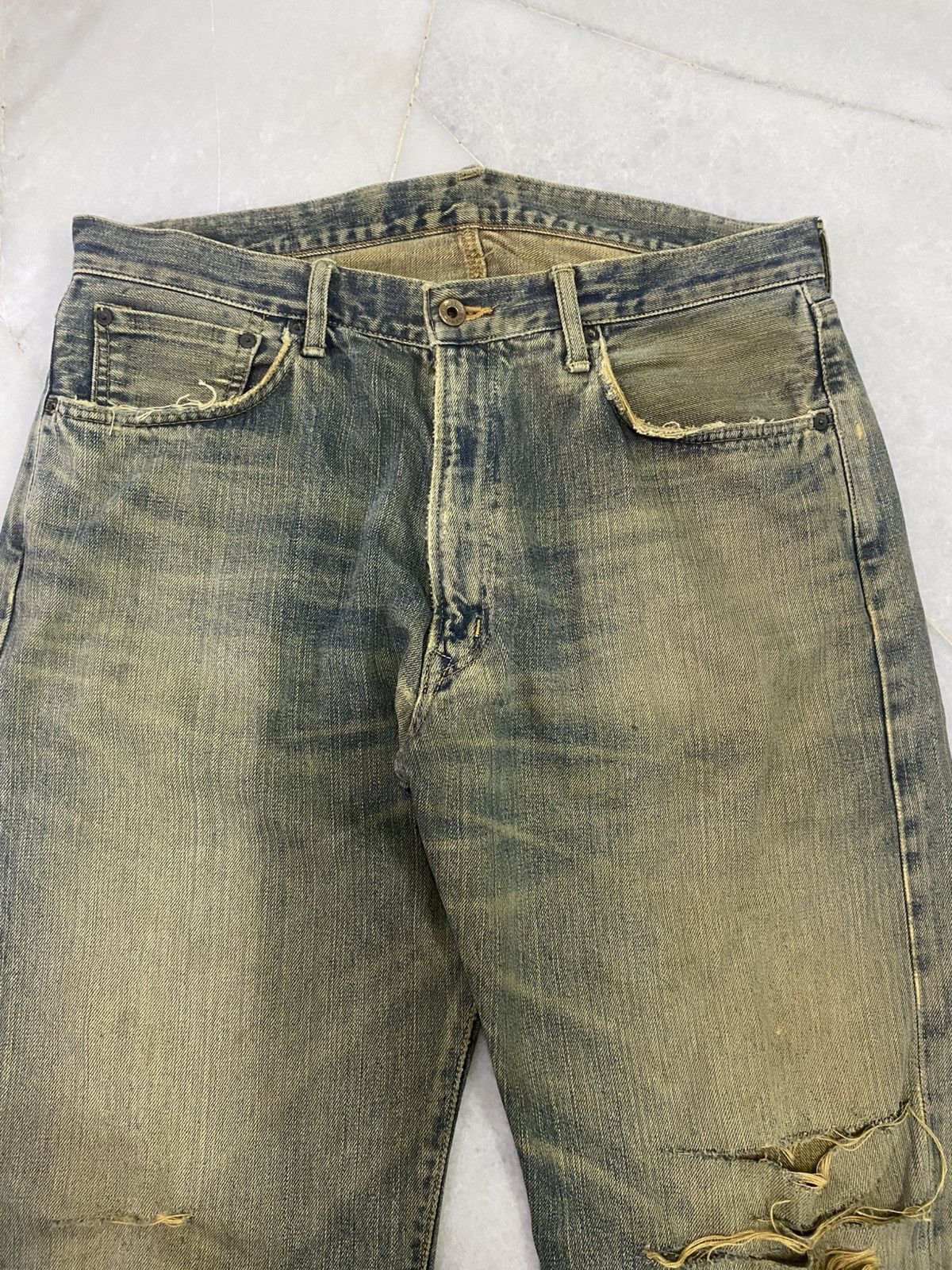 Edwin Size 35x32 Vintage Edwin Selvedge Distressed Denim Jeans Size US 35 - 6 Thumbnail