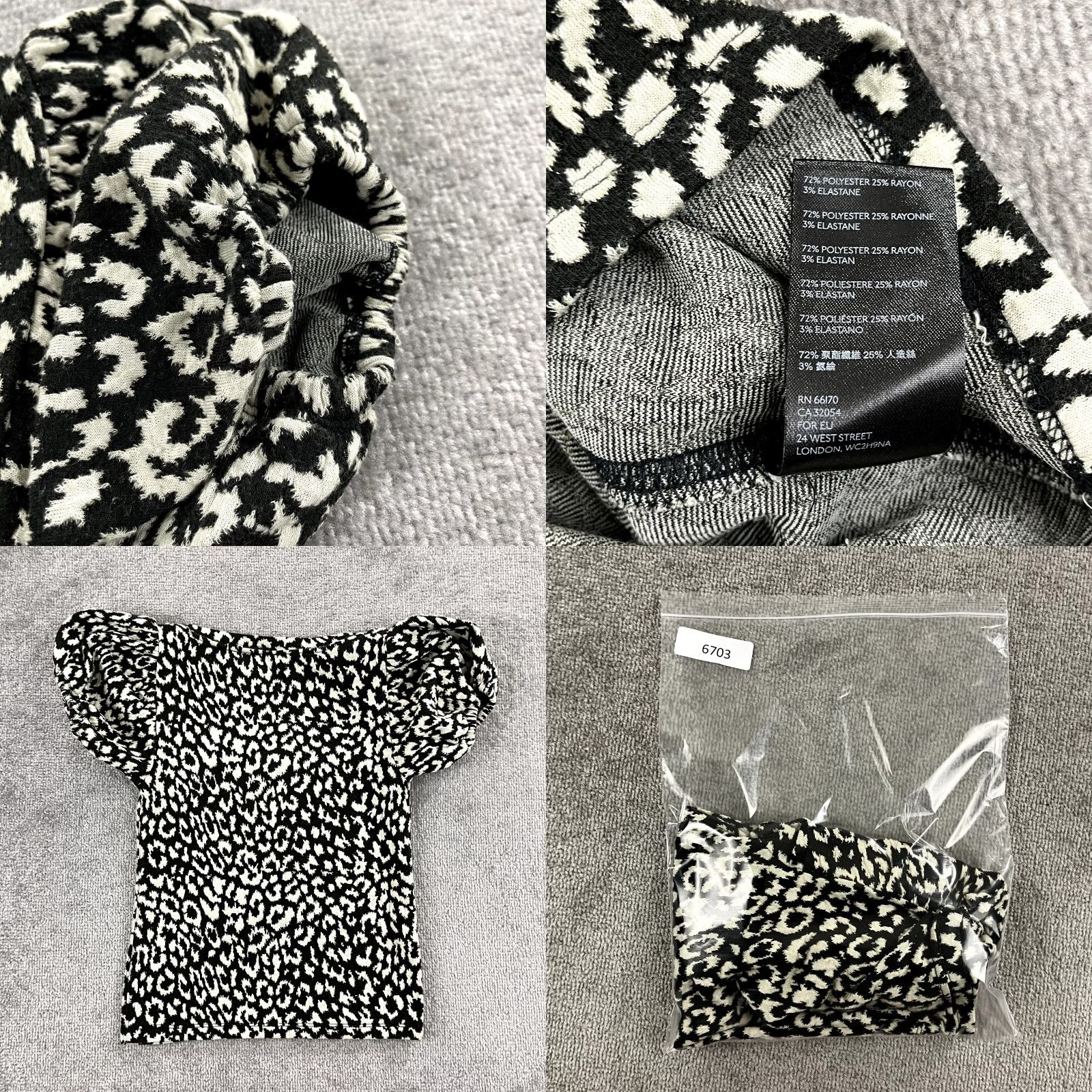Free People FREE PEOPLE Top Womens Small Tan Black Leopard Print No Type Square Puff Blouse Size S / US 4 / IT 40 - 8 Thumbnail