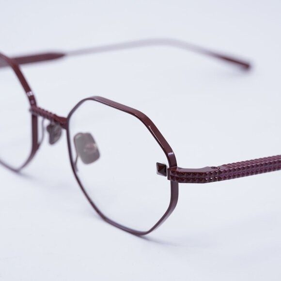 Valentino Valentino V-STUD VLX-122B Eyeglasses Bordeaux 52mm Geometric Size ONE SIZE - 2 Thumbnail