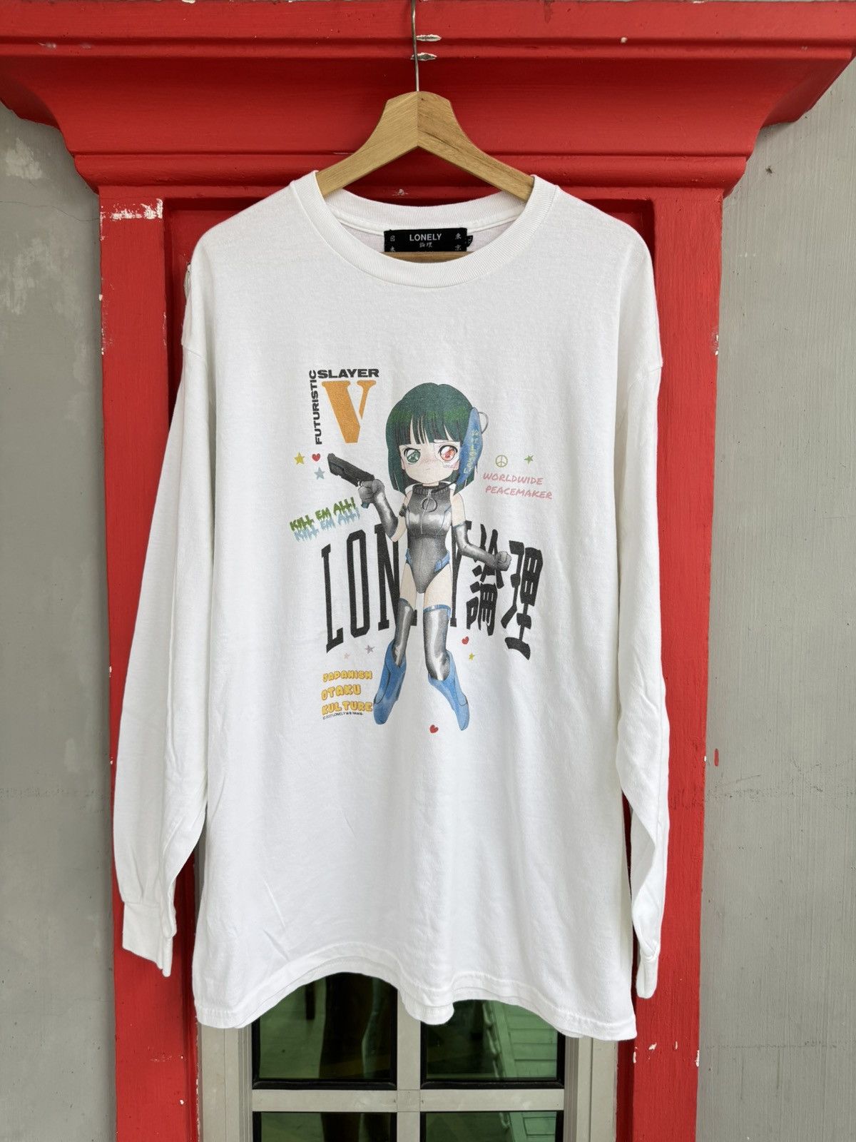 Japanese Brand Lonely Slayer V futuristic Japanism Otaku Kulture Anime Tee Size US XL / EU 56 / 4 - 1 Thumbnail