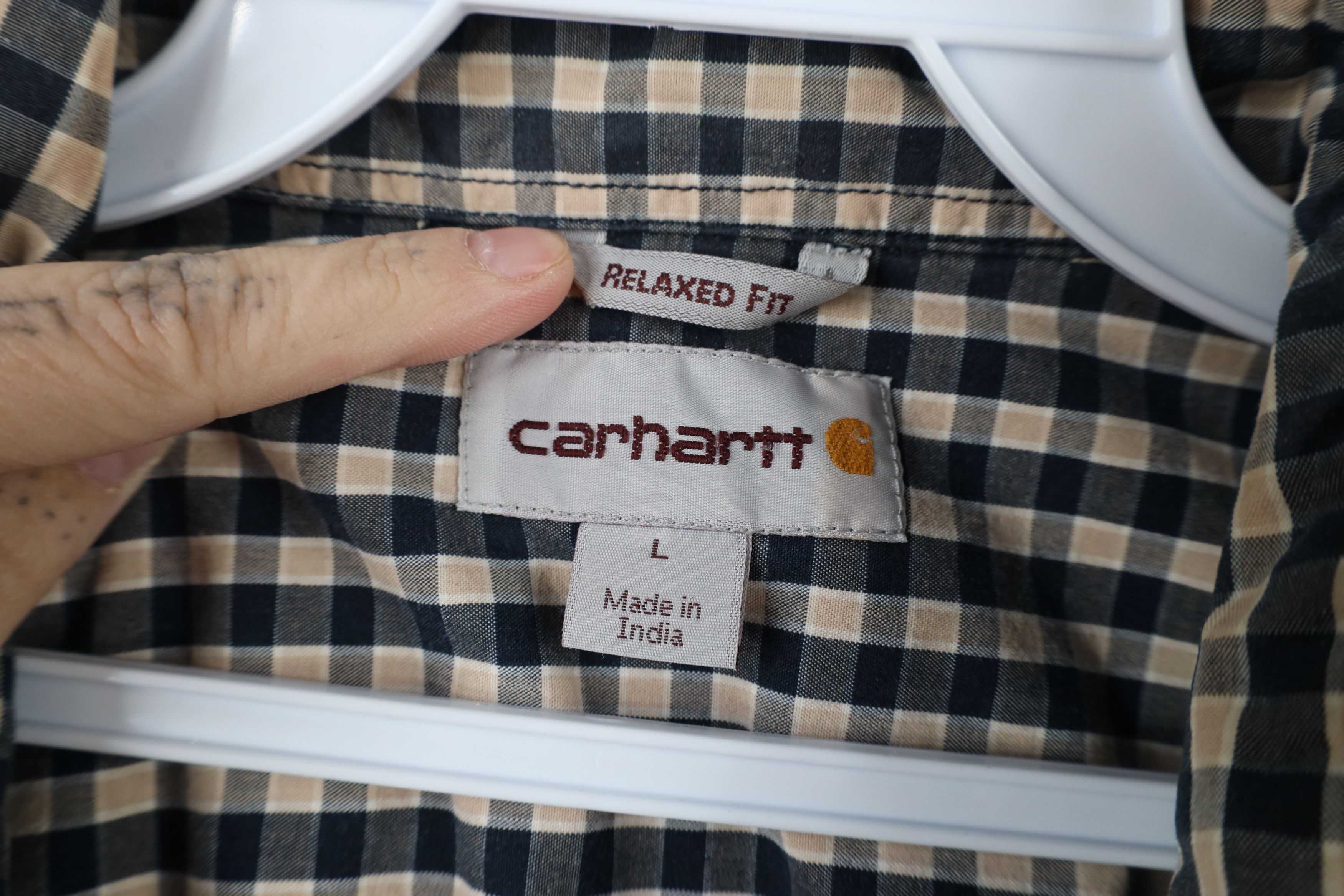 Carhartt × Vintage Vintage Carhartt Checkered Short Sleeve Button Shirt Cotton Size US L / EU 52-54 / 3 - 9 Thumbnail