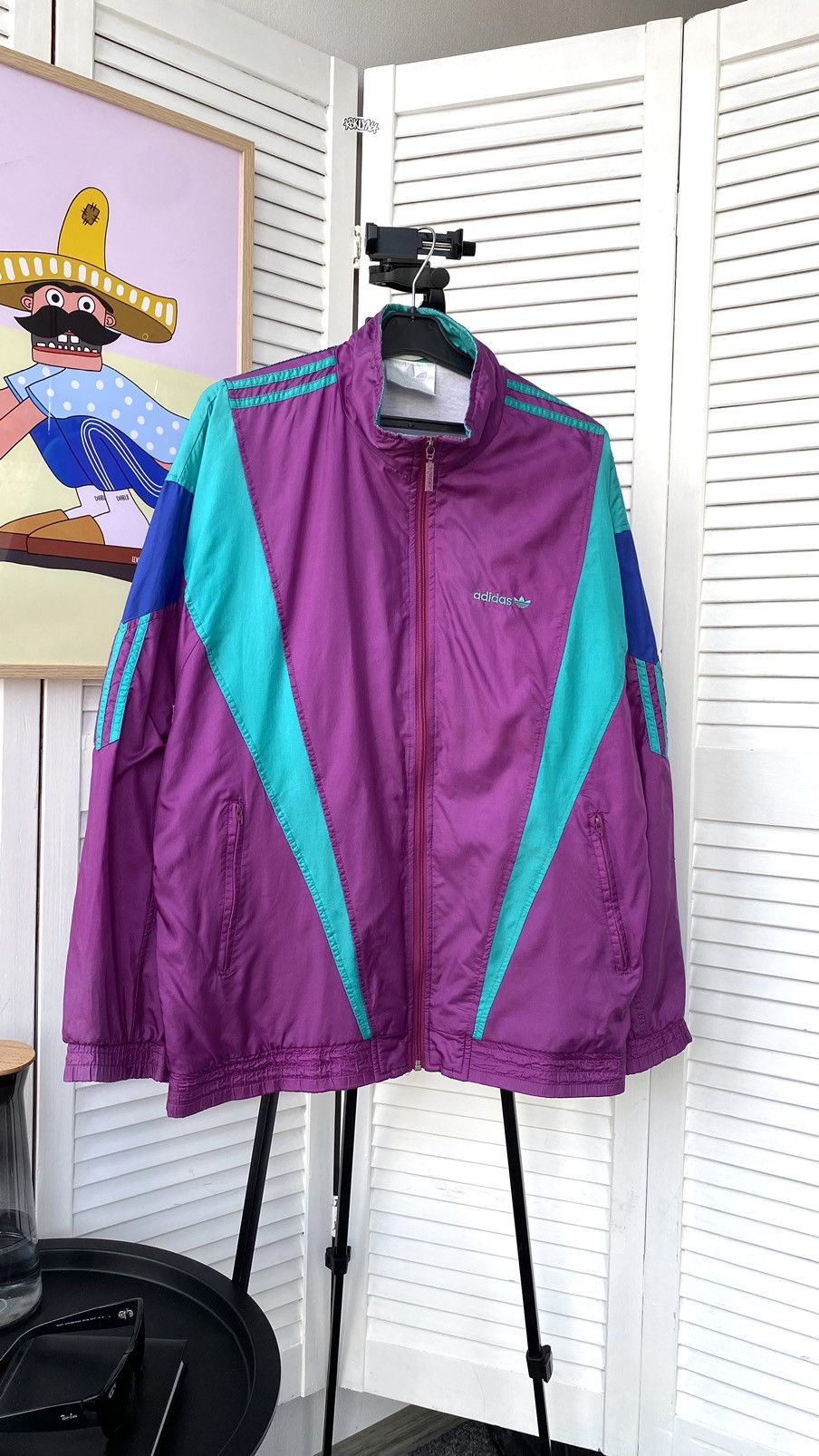 Adidas × Vintage Vintage Adidas Track Retro Jacket Nylon 90s Purple Size US M / EU 48-50 / 2 - 4 Thumbnail