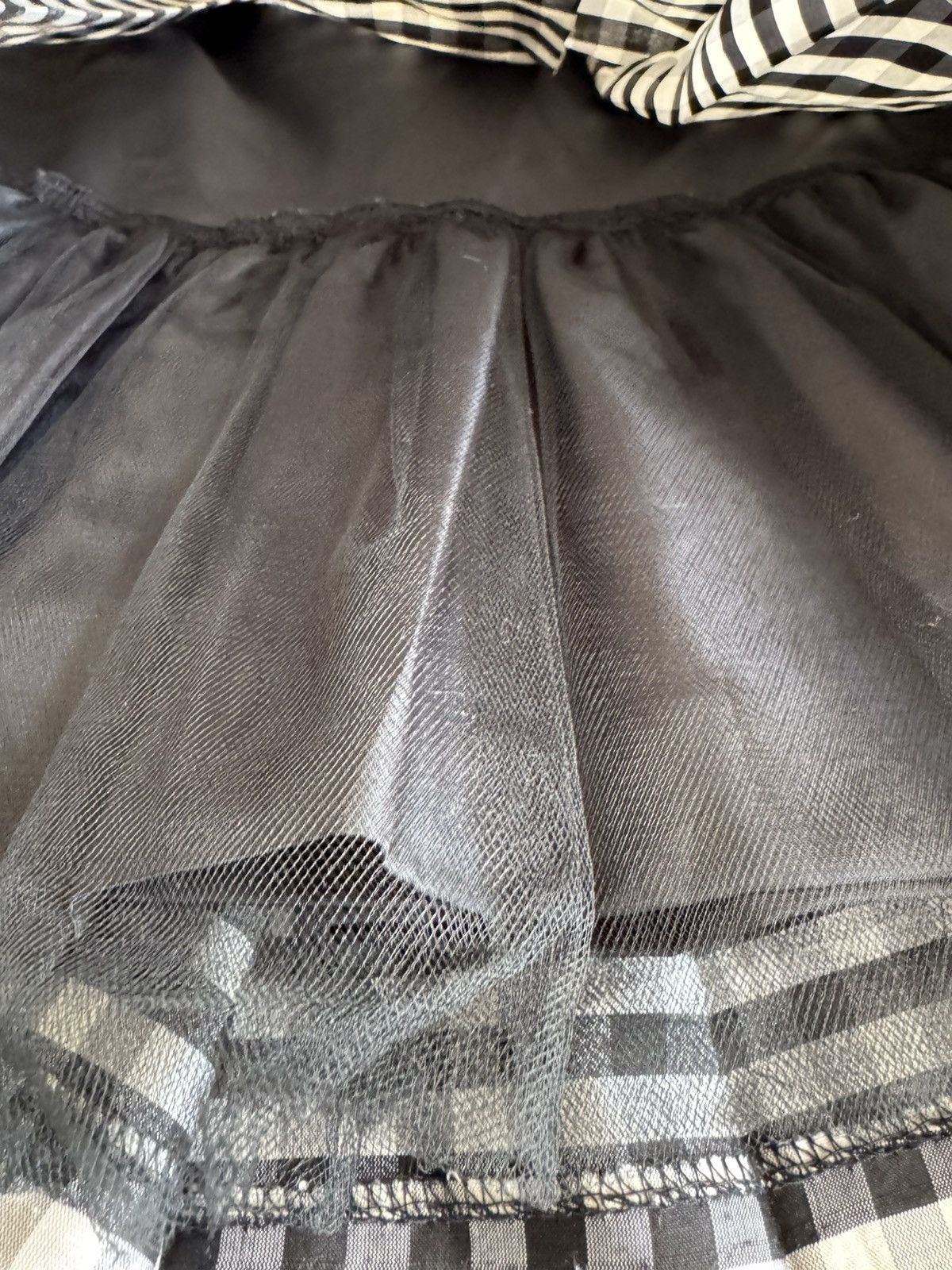 Vintage Maria Casero vintage 100% silk black white pleated checkered Size 28" / US 6 / IT 42 - 3 Thumbnail