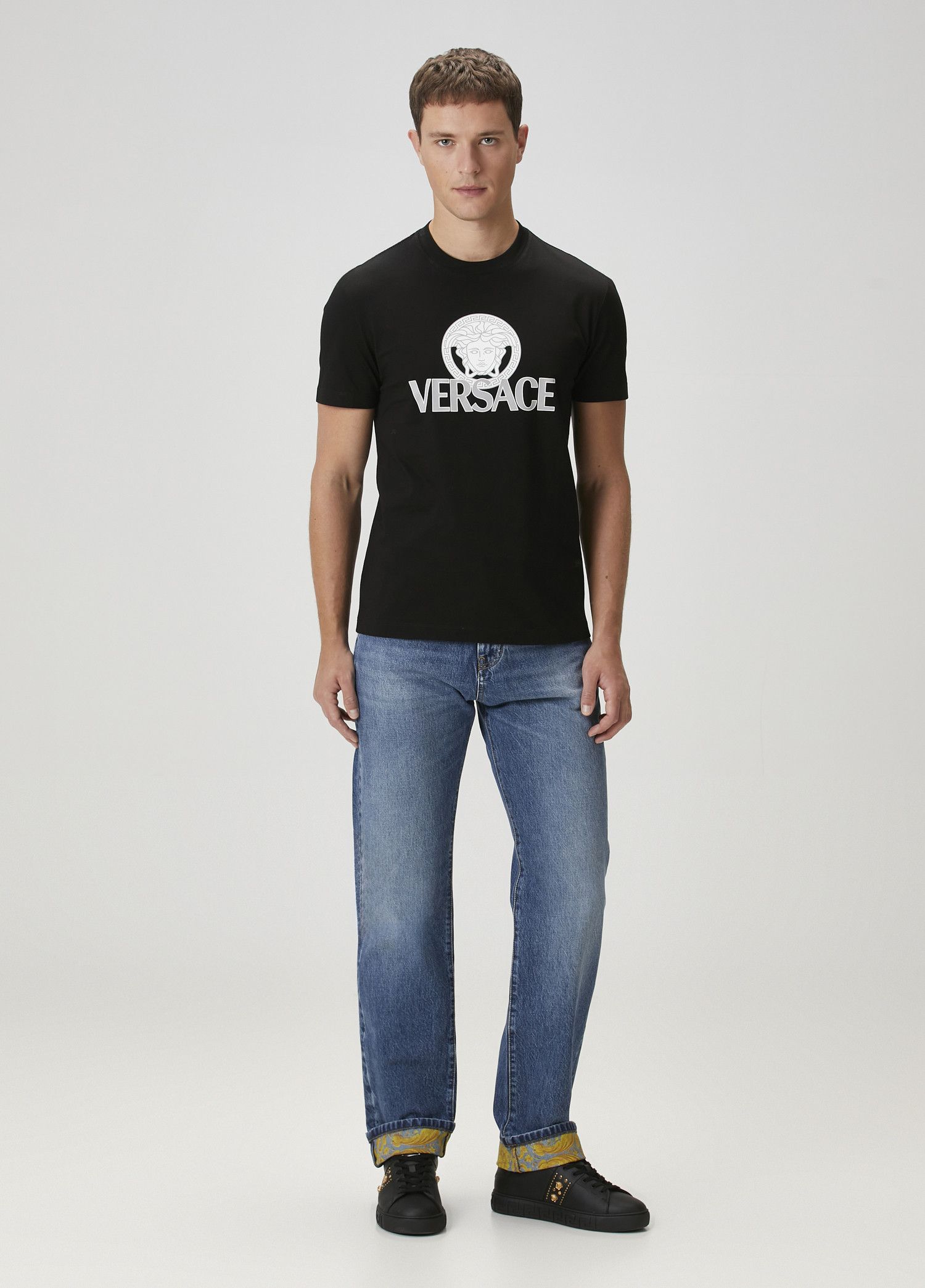 Versace VERSACE blue jeans with barocco print lower cuffs Size 32 q Size US 32 / EU 48 - 2 Thumbnail