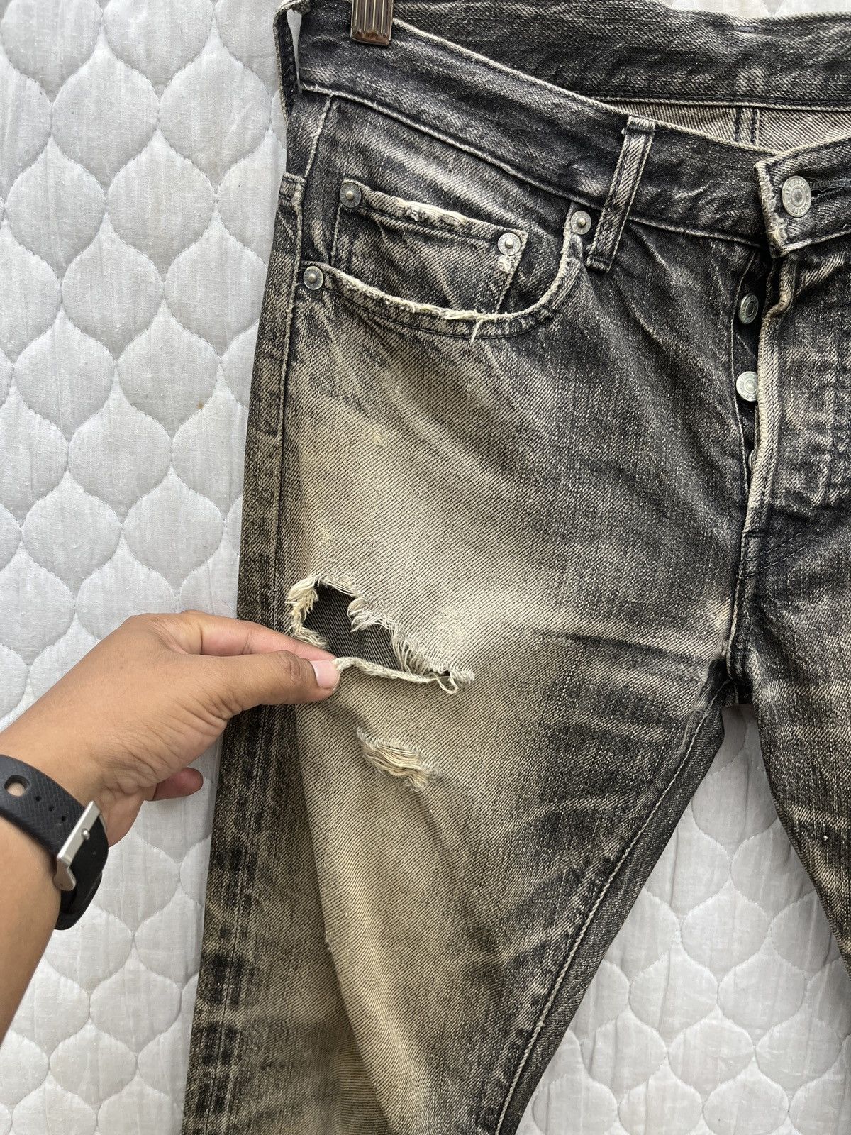Ships Jet Blue × Vintage 🔥🔥🔥ARCHIVE SHIPS JET BLUE DISTRESSED SELVEDGE DENIM Size US 30 / EU 46 - 4 Thumbnail