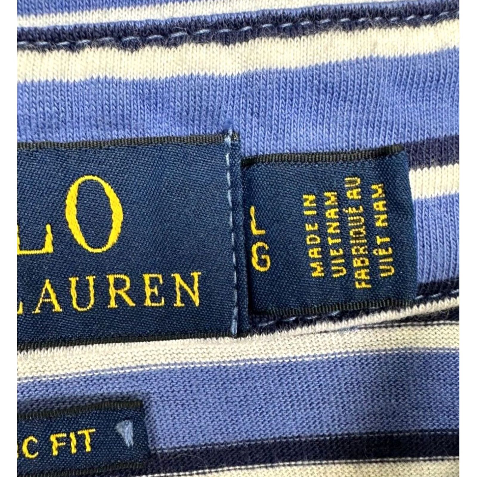 Polo Ralph Lauren Polo Ralph Lauren Shirt Adult Large Blue Striped Polo Classic Fit Pony Rugby Men Size US L / EU 52-54 / 3 - 5 Thumbnail