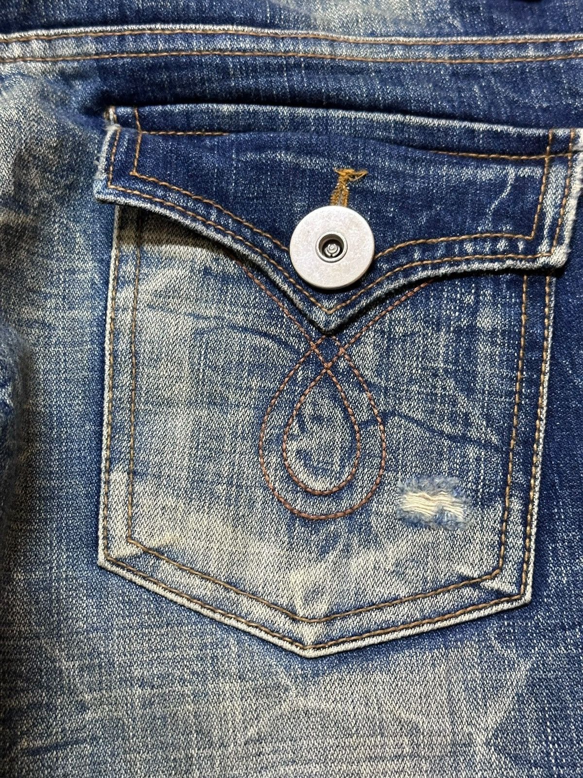 Junya Watanabe Vintage Vence Flare Mudwash Honeycomb Distressed Denim Size US 31 - 8 Thumbnail
