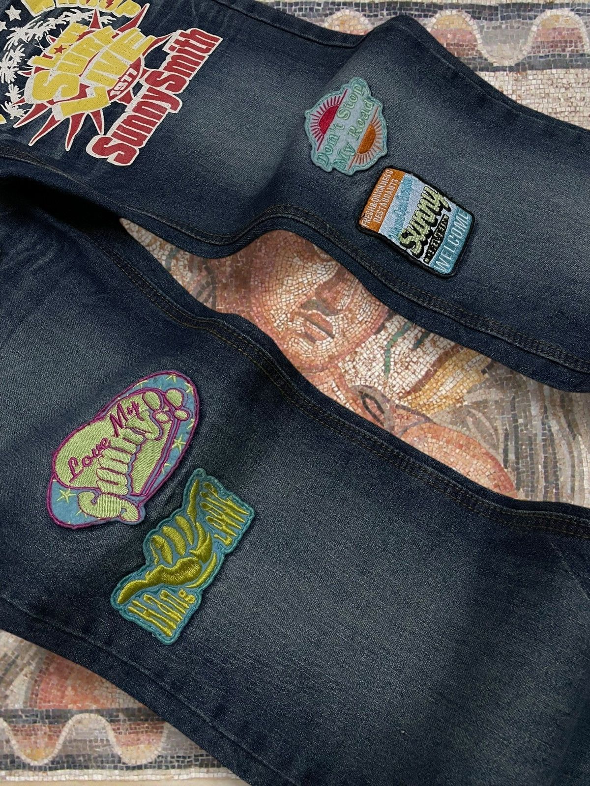 Hysteric Glamour Vintage 90s Japan Designer Sunny Smith Patchwork Fancy Denim Size US 30 / EU 46 - 10 Thumbnail