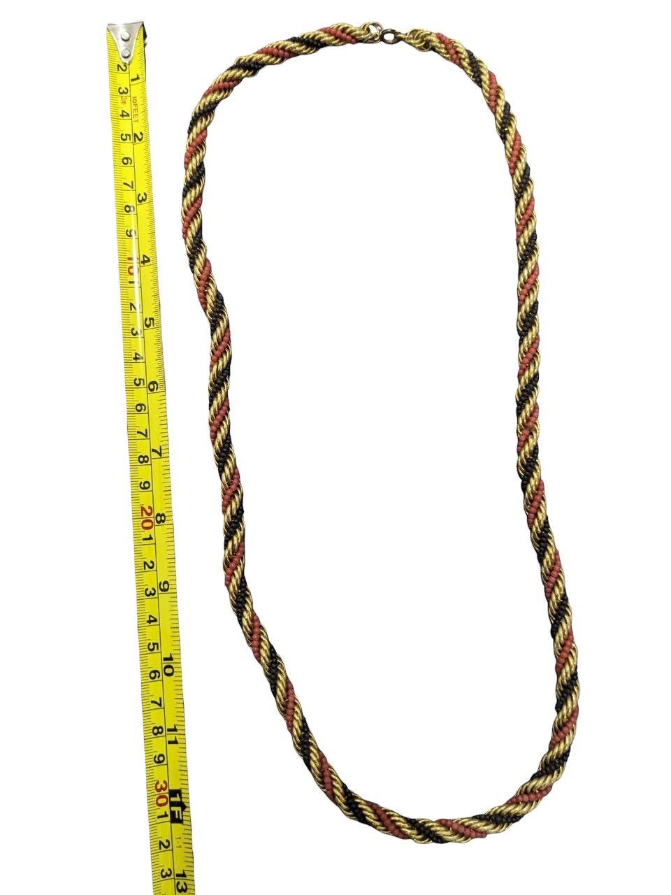 Vintage VINTAGE GOLD COATED AND BLACK TWISTED ROPE CHAIN NECKLACE Size ONE SIZE - 4 Thumbnail