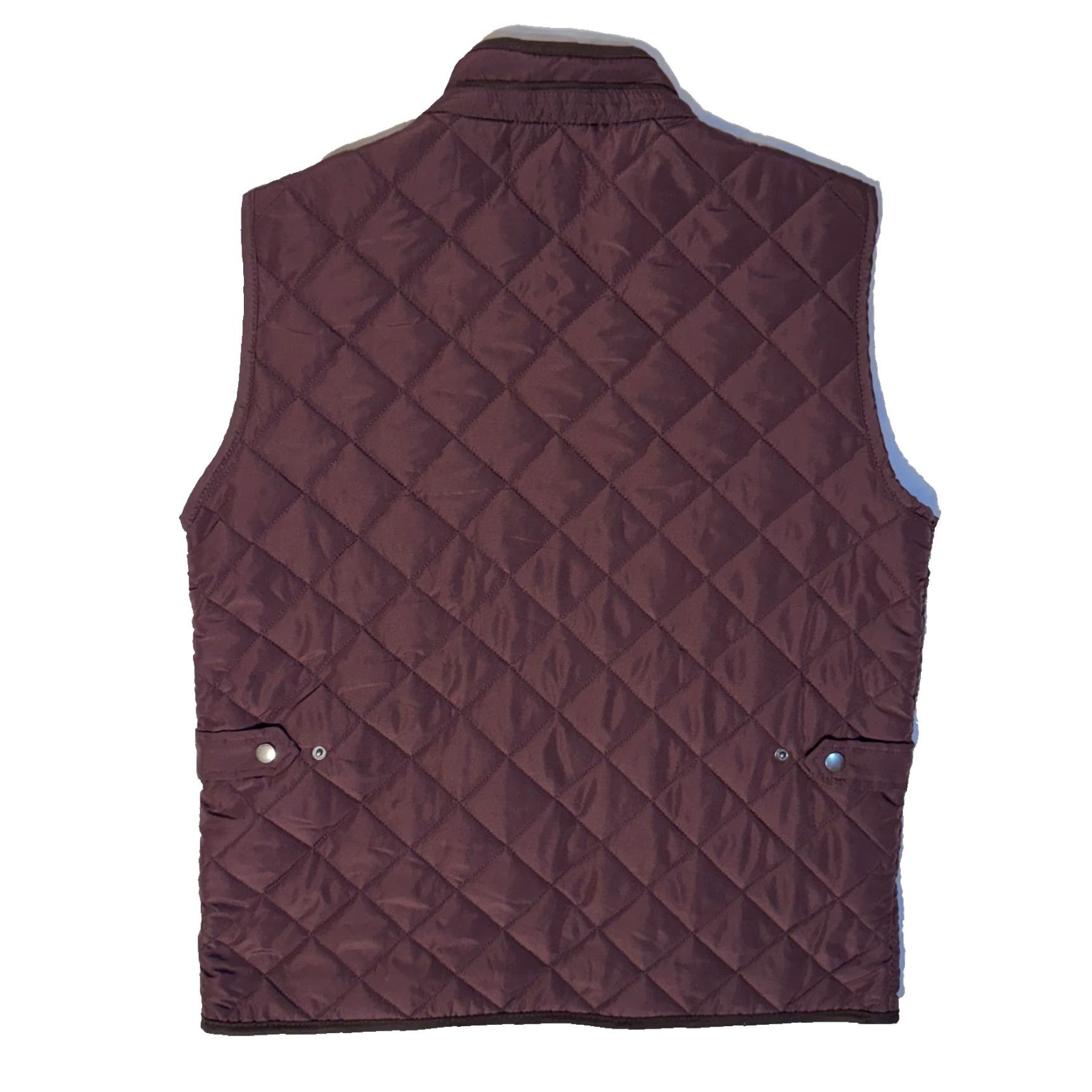 Elie Tahari Elie Tahari Quilted Vest Pockets Fleece Lining Zip Collar Burgundy Red L Size Women Size L / US 10 / IT 46 - 7 Thumbnail
