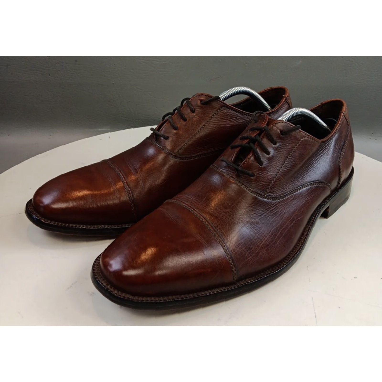 Cole Haan Cole Haan Nike Air Shoes Men 11 M Brown Cap Toe Oxford Leather Workwear Shoes Size ONE SIZE - 4 Thumbnail
