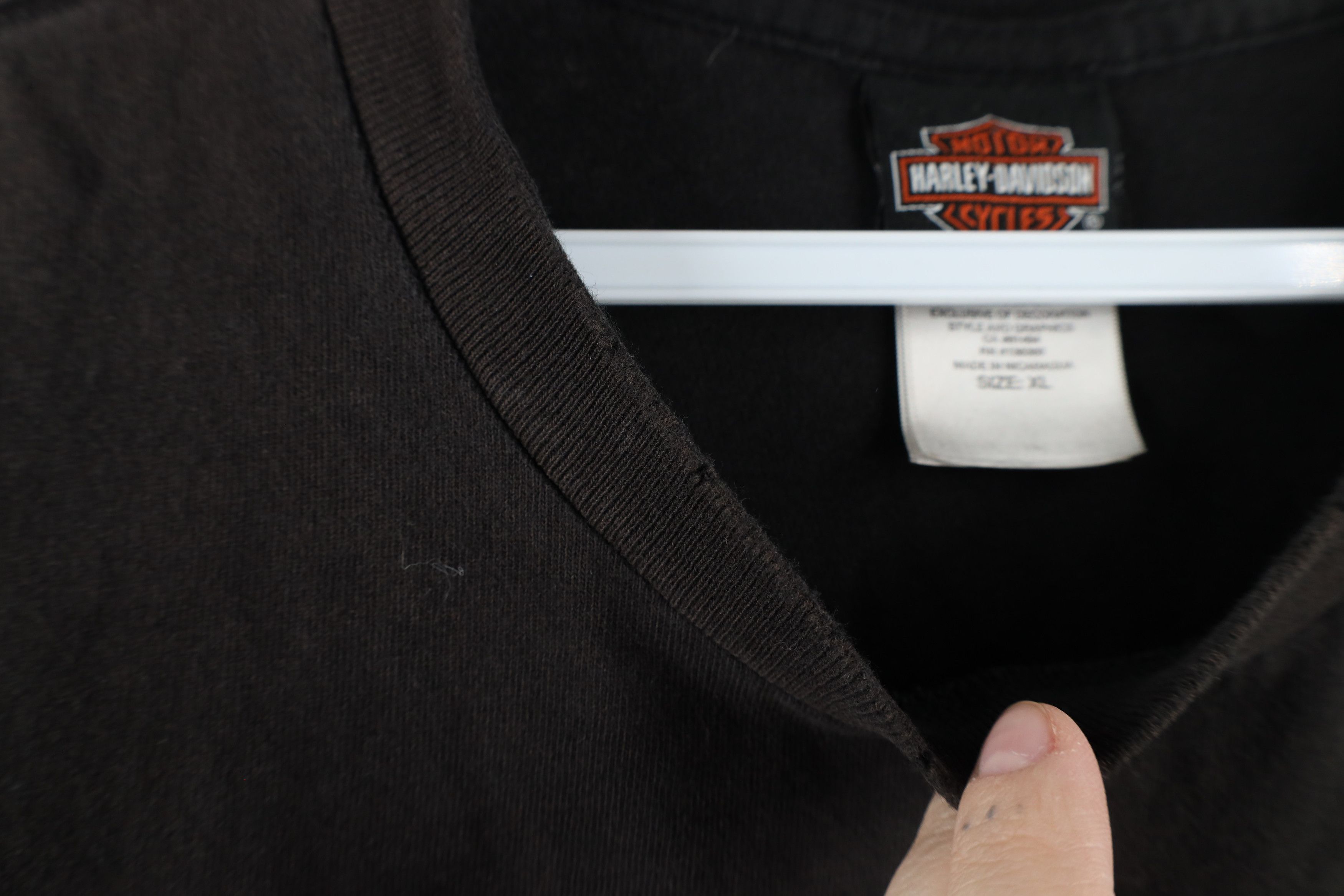 Harley Davidson × Vintage Harley Davidson Out Big Logo Wings T-Shirt Black Cotton Size US XL / EU 56 / 4 - 9 Thumbnail