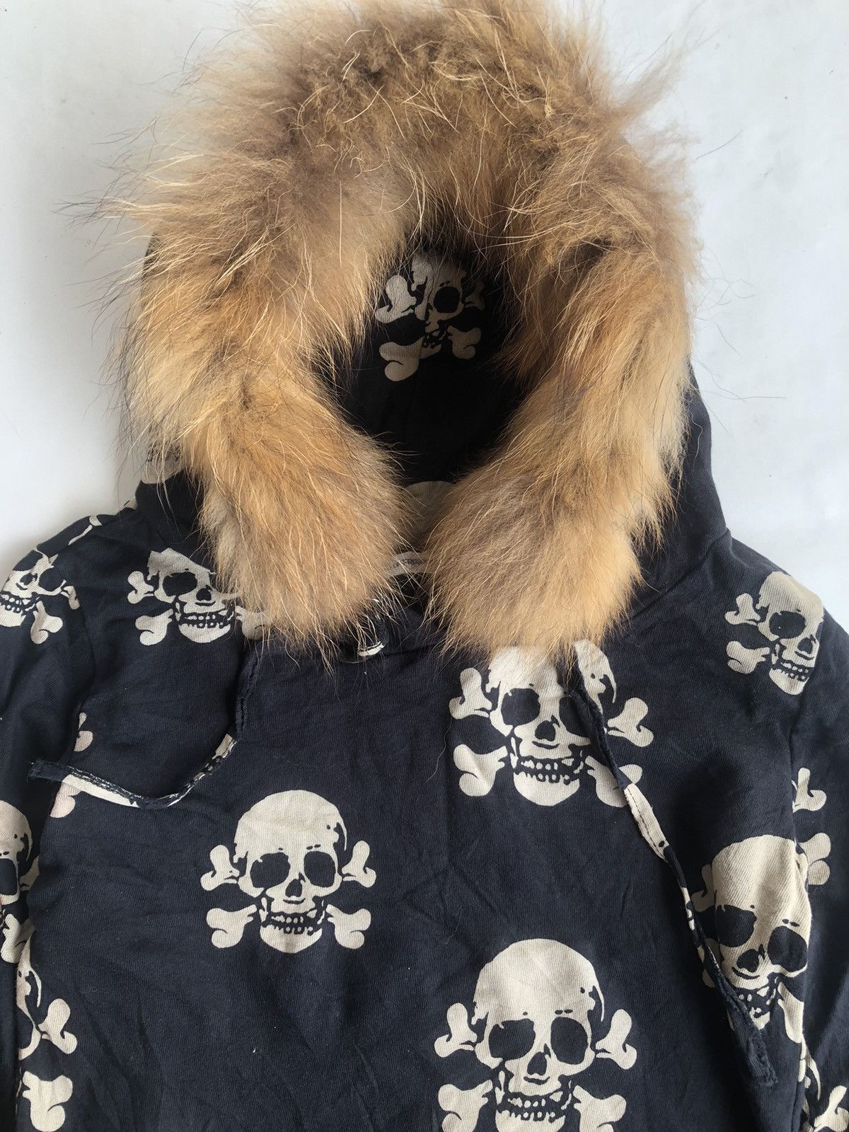 If Six Was Nine × Japanese Brand × Le Grande Bleu (L.G.B.) Faux Fur Hoodie Skull Rock Punk LGB Style Size US L / EU 52-54 / 3 - 5 Thumbnail