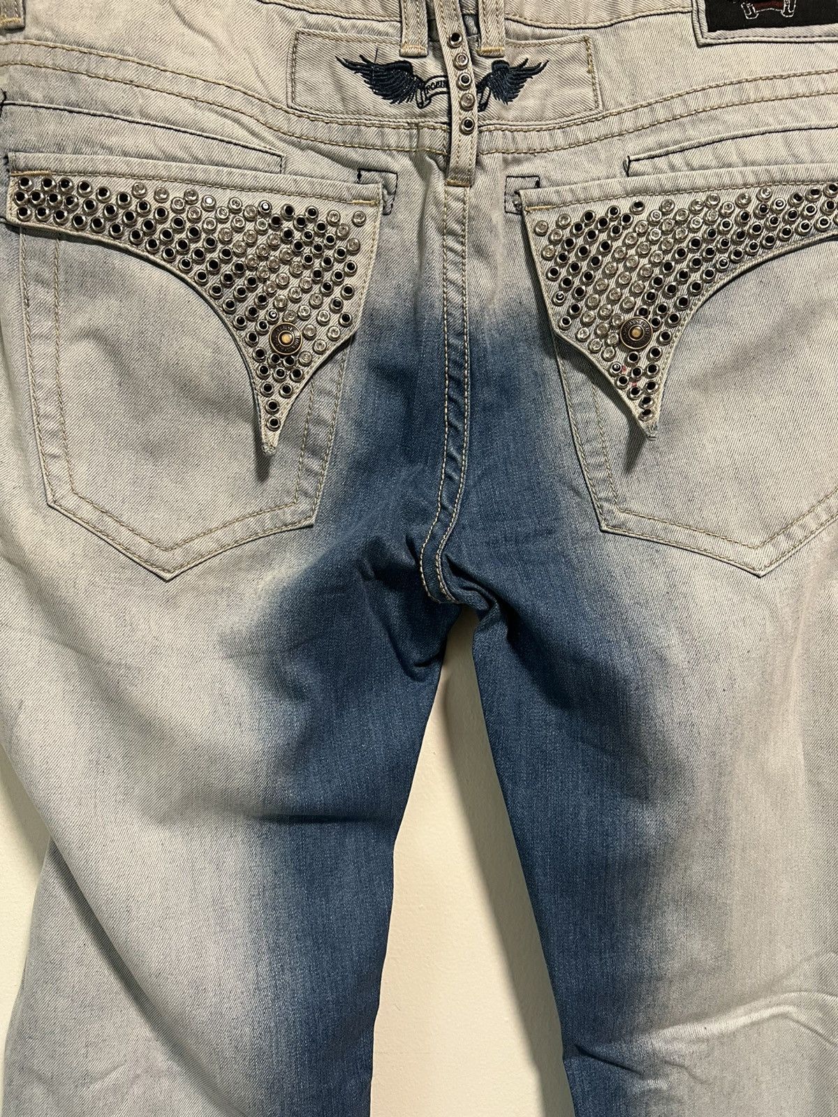Robins Jeans ROBINS JEANS SWAROVSKI CRYSTAL LONG FLAP POCKET Size US 38 / EU 54 - 6 Thumbnail