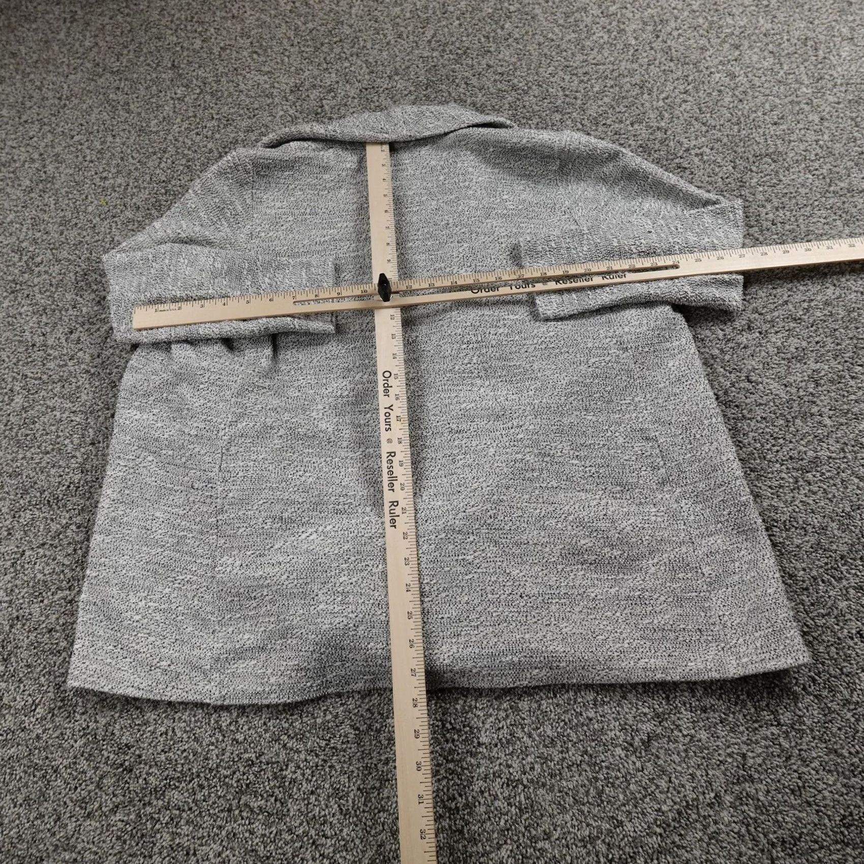 Eileen Fisher Eileen Fisher Sweater Cardigan Womens PM Gray Open Front Knit V-Neck Long Sleeve Pockets Size M / US 6-8 / IT 42-44 - 6 Thumbnail