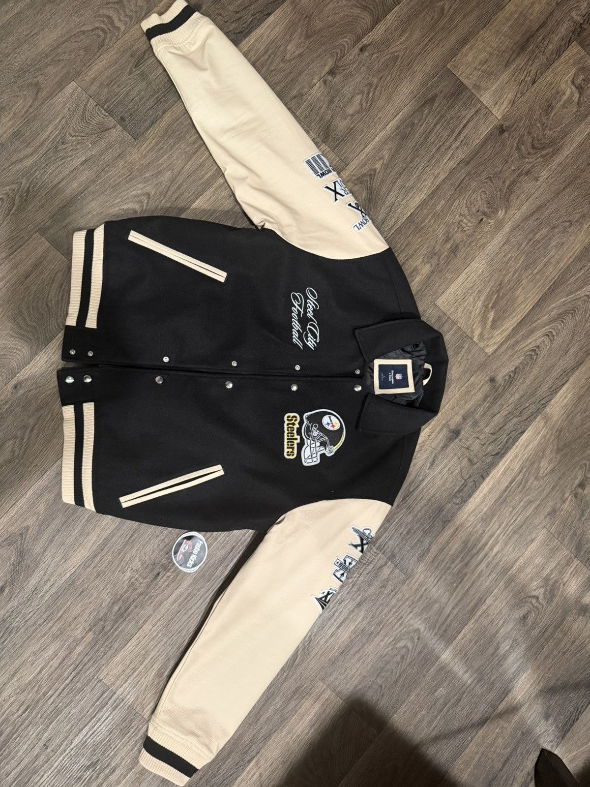 Abercrombie & Fitch Pittsburgh Steelers Varsity Bomber Jacket Size US L / EU 52-54 / 3 - 1 Thumbnail
