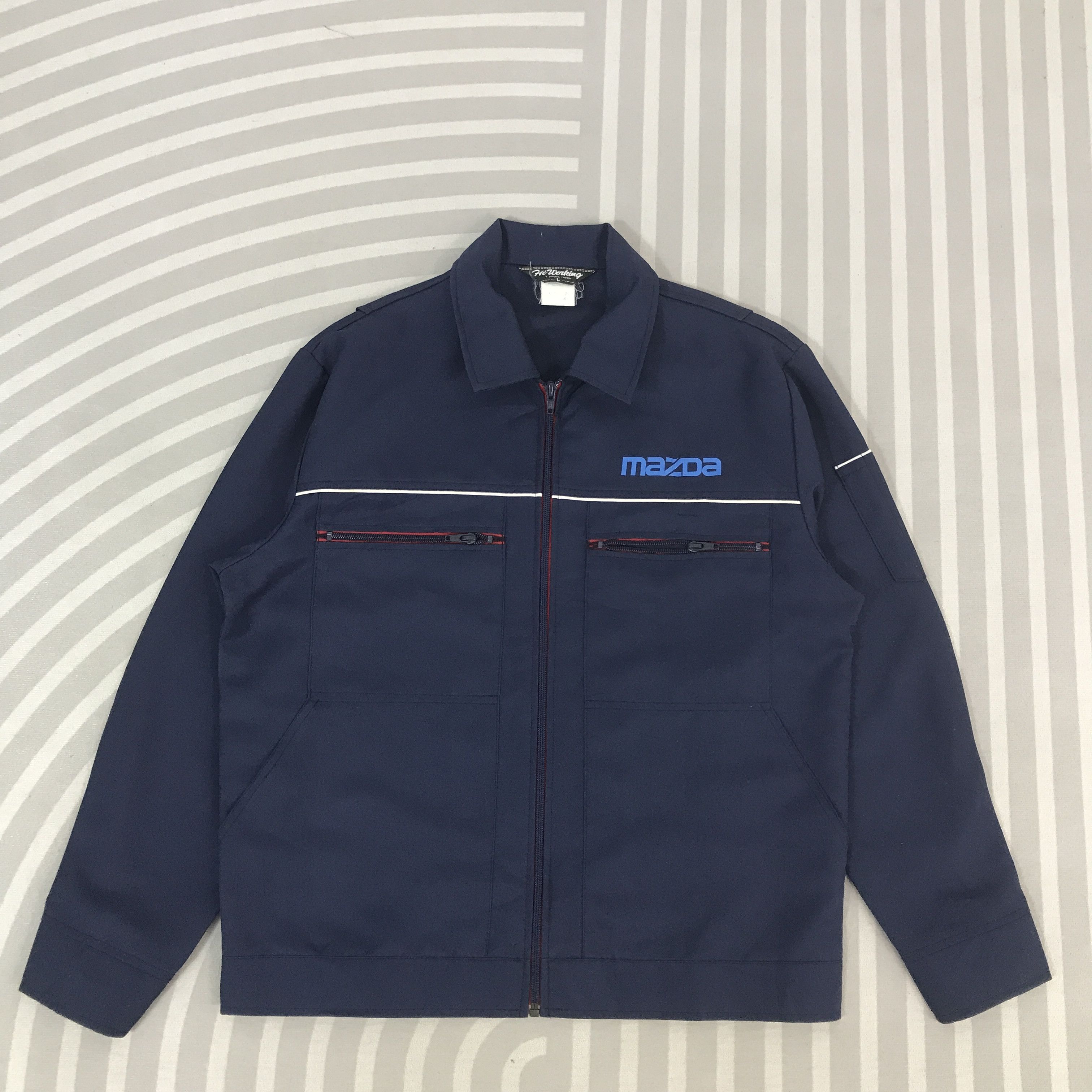 Japanese Brand Vintage Mazda Racing Navy Uniform Custom Jacket K67B12 Size US L / EU 52-54 / 3 - 3 Thumbnail