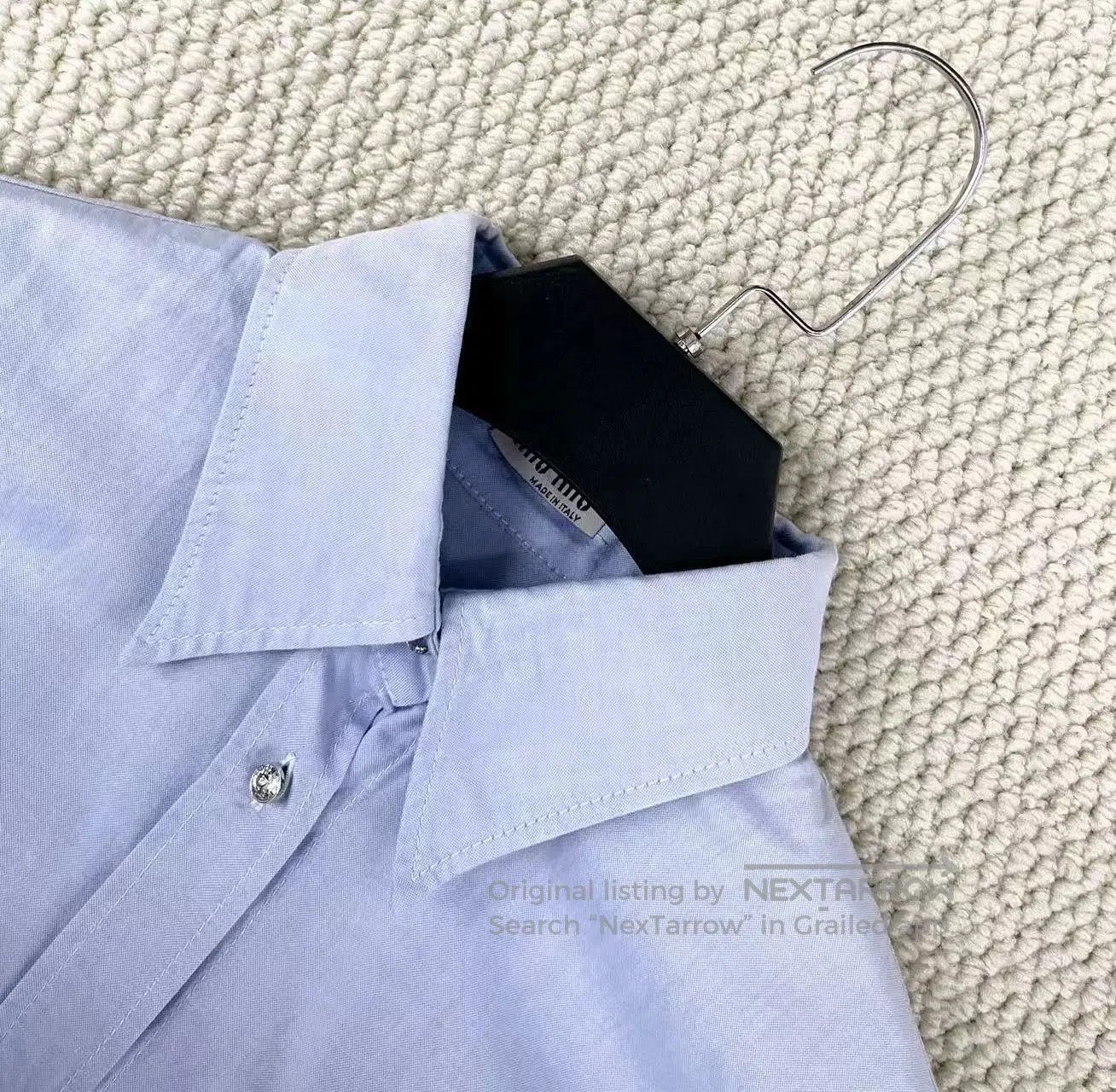 Miu Miu light blue cat pocket button. Size L / US 10 / IT 46 - 3 Thumbnail