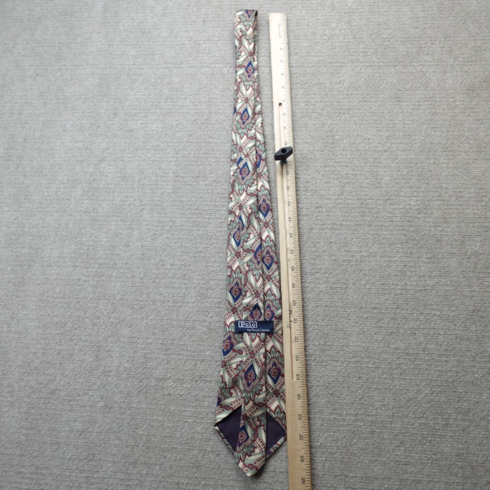 Polo Ralph Lauren VINTAGE Polo Ralph Lauren Tie Beige Blue Paisley Floral Silk Made in USA Logo Adjustable Handmade Men Tie Classic 57"-60" Ships Next Business Day Size US M / EU 48-50 / 2 - 3 Thumbnail