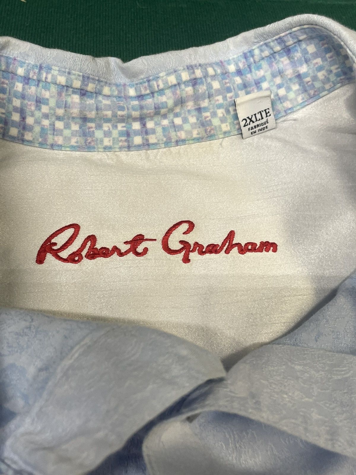 Robert Graham Robert Graham Light Blue Skull Pattern Button-Up (2XLT) Size US XXL / EU 58 / 5 - 5 Thumbnail