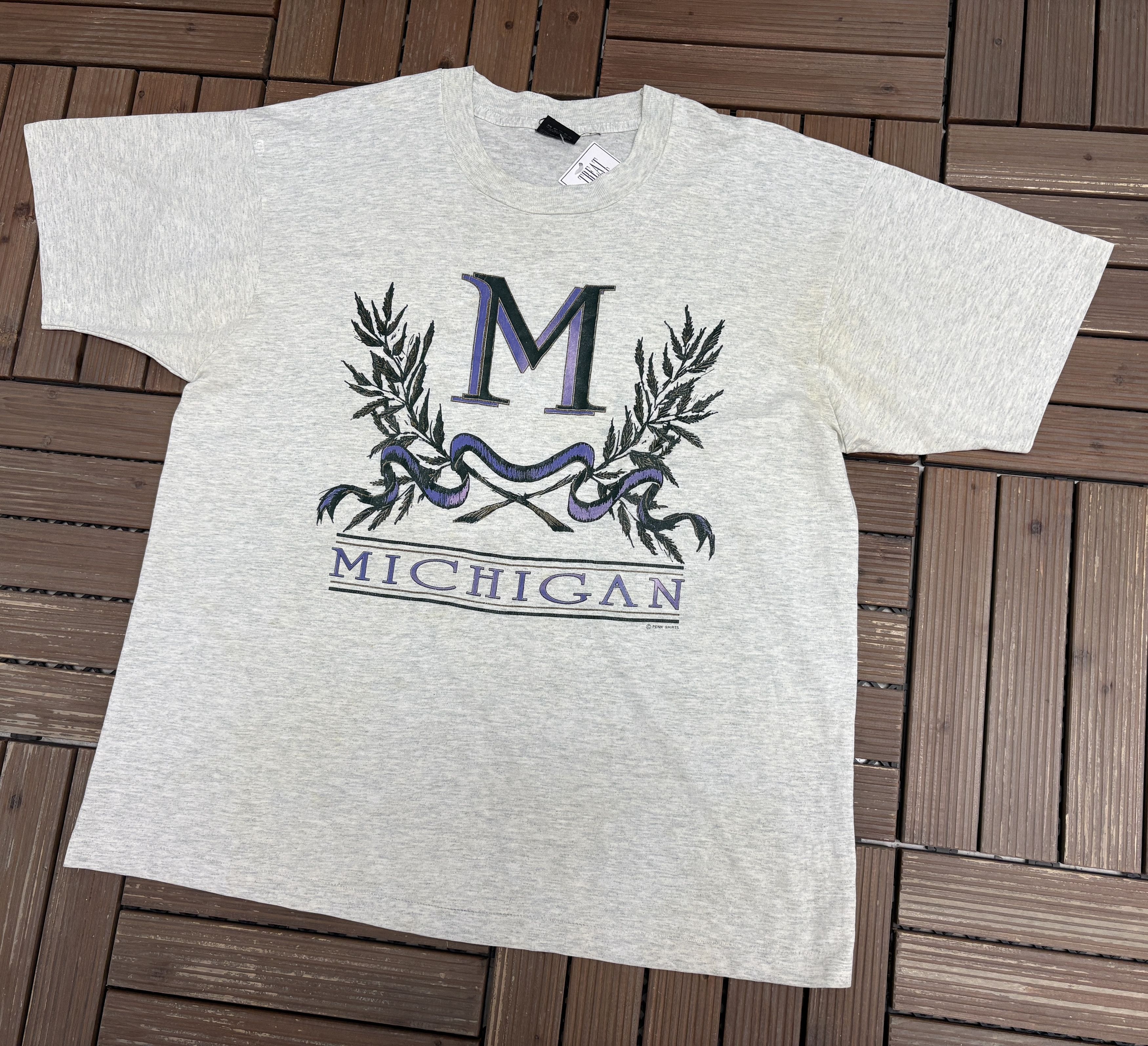 Vintage Michigan Tourist Vintage Made in USA Grey T-Shirt Tee Size US XL / EU 56 / 4 - 3 Thumbnail