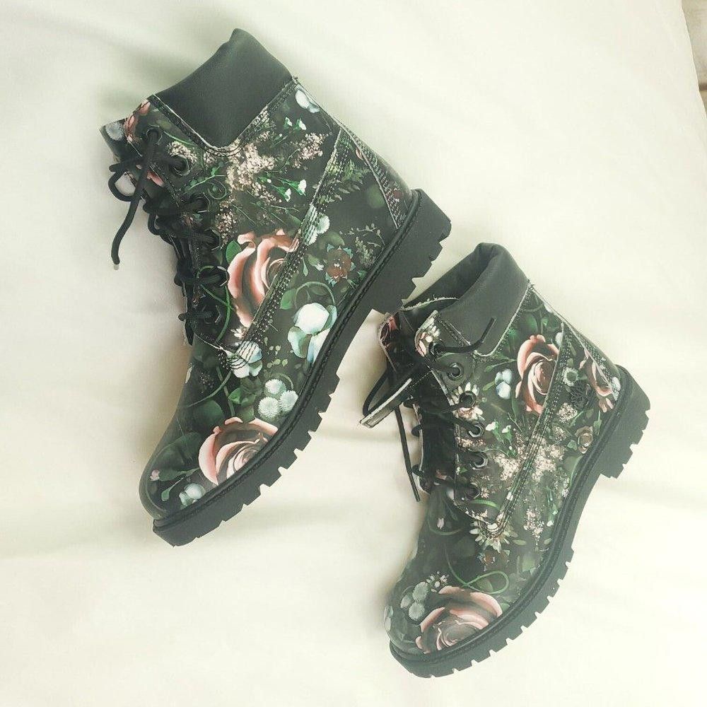 Timberland Timberland Womens Primaloft Black Floral Rain Boots Size 7.5 Size US 7.5 / IT 37.5 - 3 Thumbnail