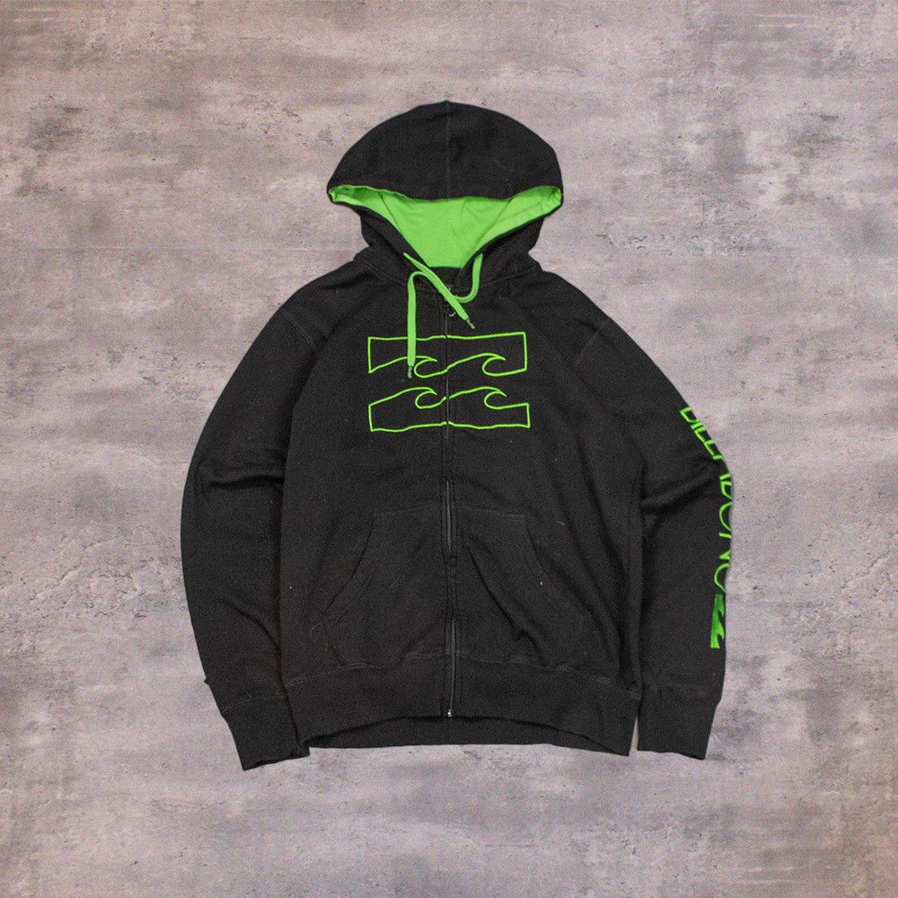 Billabong Y2K 2000's 00's Billabong Black Surfwear Zip Black Hoodie Size US M / EU 48-50 / 2 - 1 Thumbnail