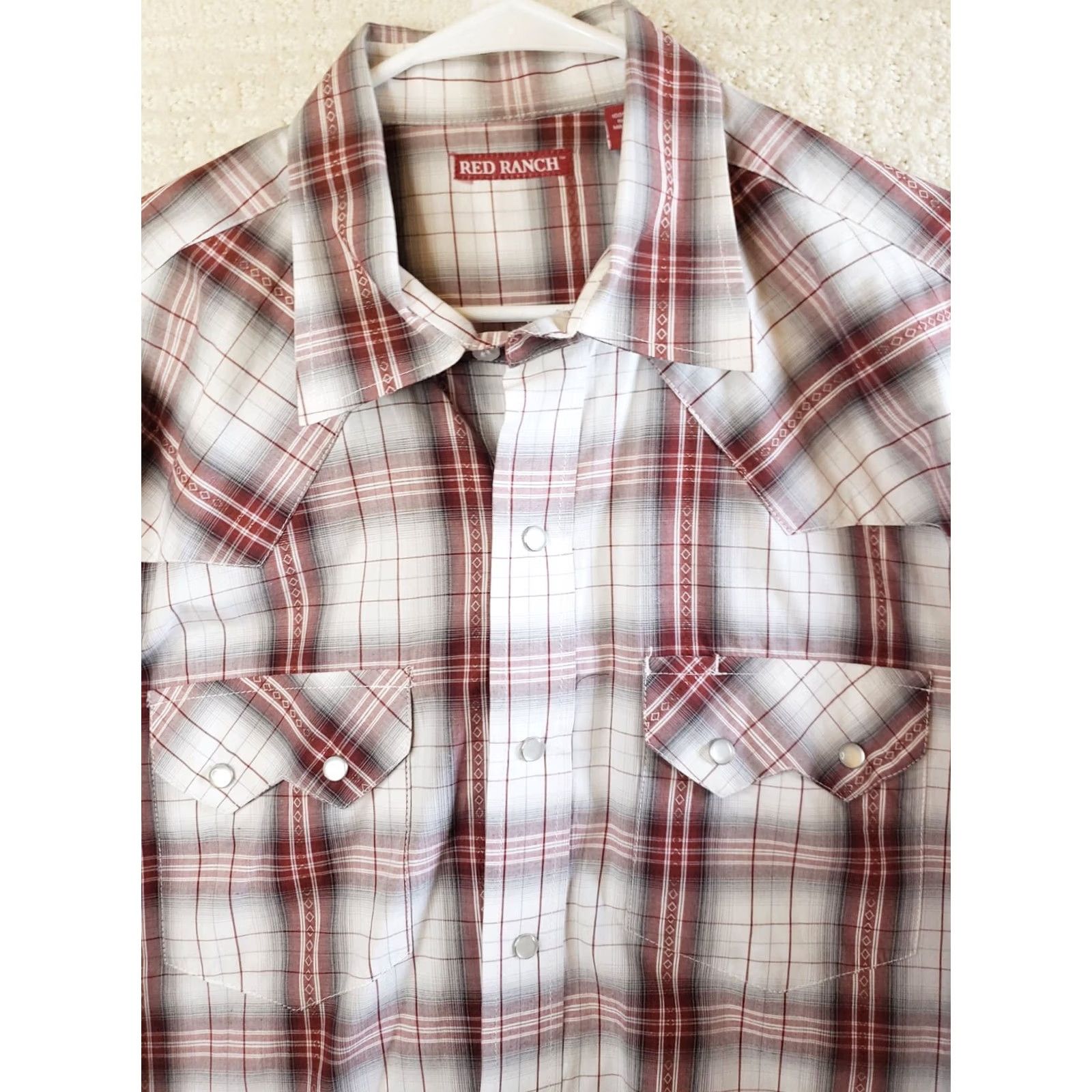 Vintage VINTAGE? No — actually Western Pearl Snap Long Sleeve Plaid Shirt Men 2XL Red Blue Pearl Snap Buttons Button-Up Collared Casual Workwear Size US XXL / EU 58 / 5 - 3 Thumbnail