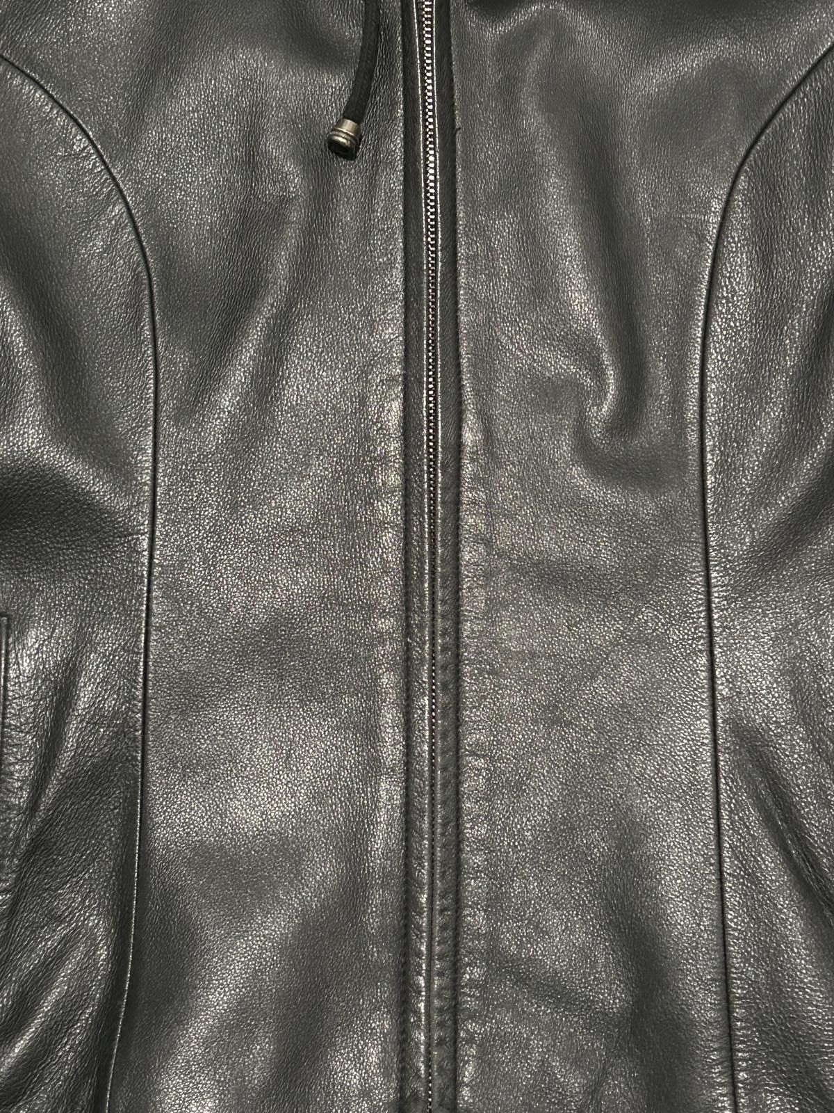 Other Vintage Black Lambskin Leather Hooded Jacket - Large Men's Size US L / EU 52-54 / 3 - 4 Thumbnail