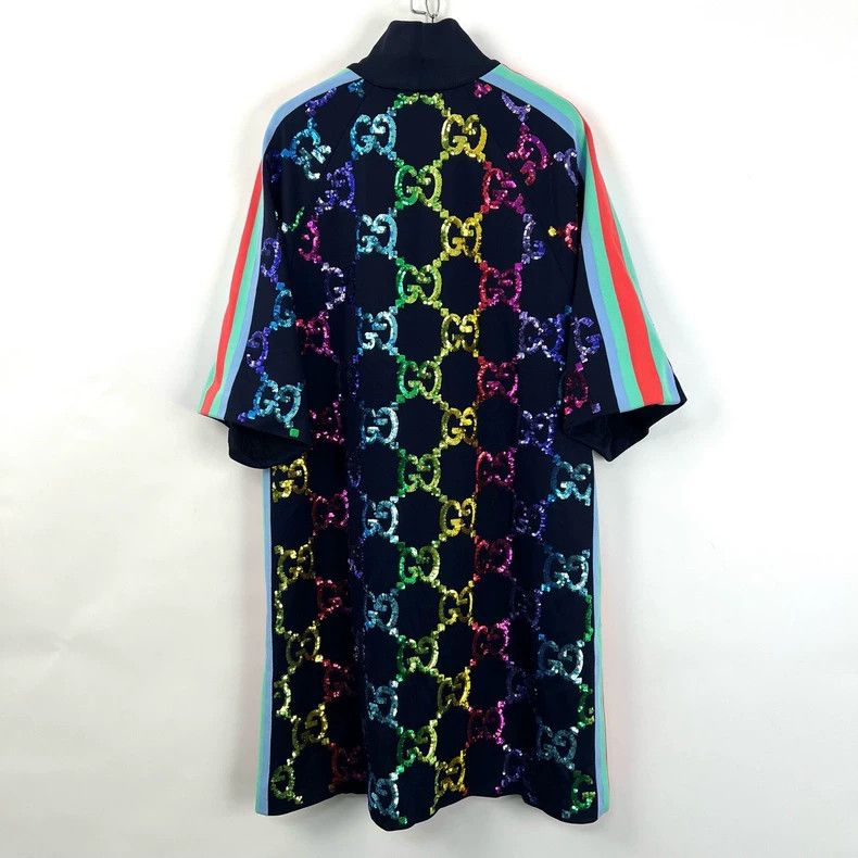 Gucci Gucci G sequin full print half zipper dress Size L / US 10 / IT 46 - 2 Thumbnail