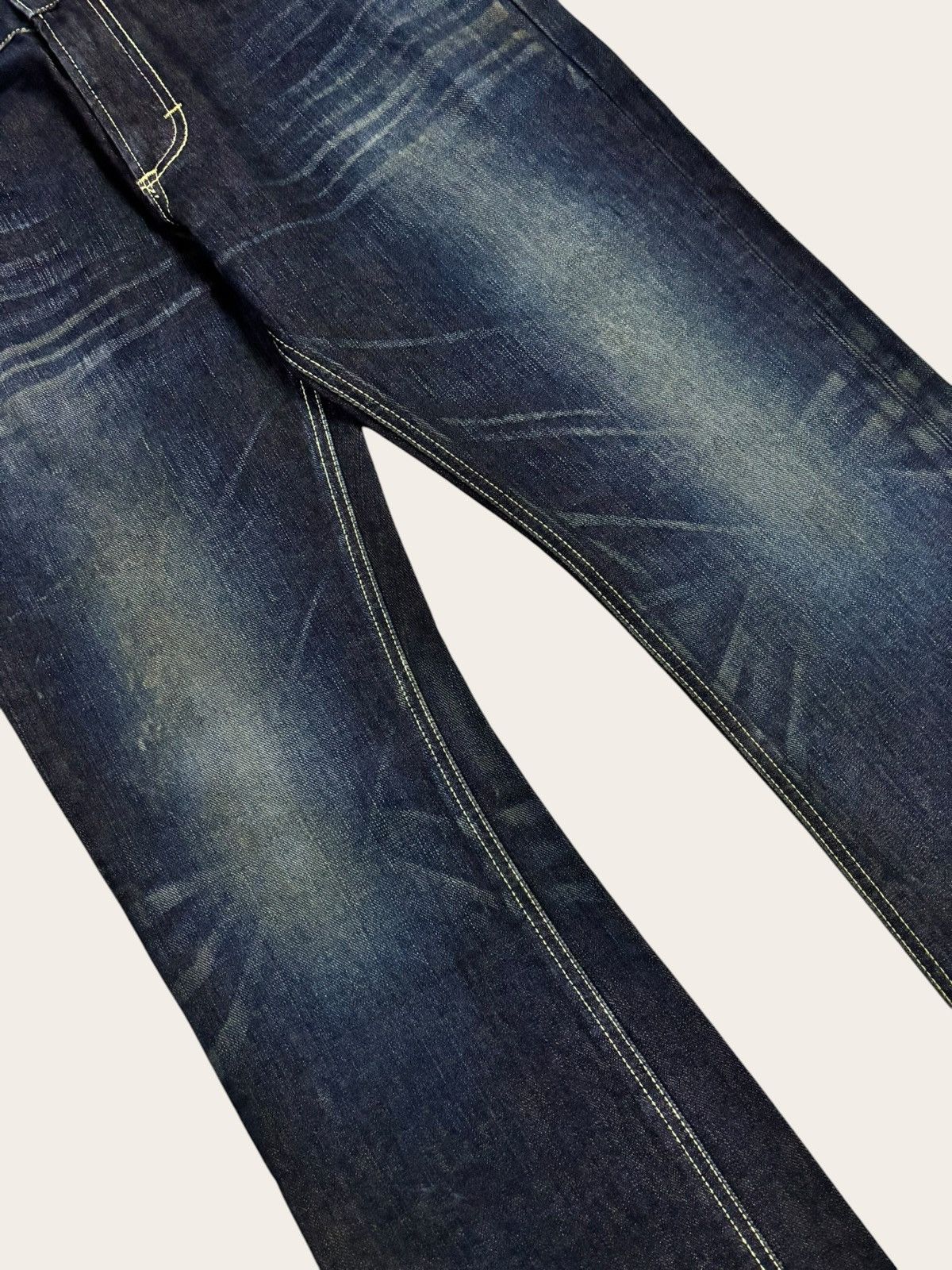 Tornado Mart Rare Lee Sanforized Gold Tag Faded Flared Jeans Size US 33 - 4 Thumbnail