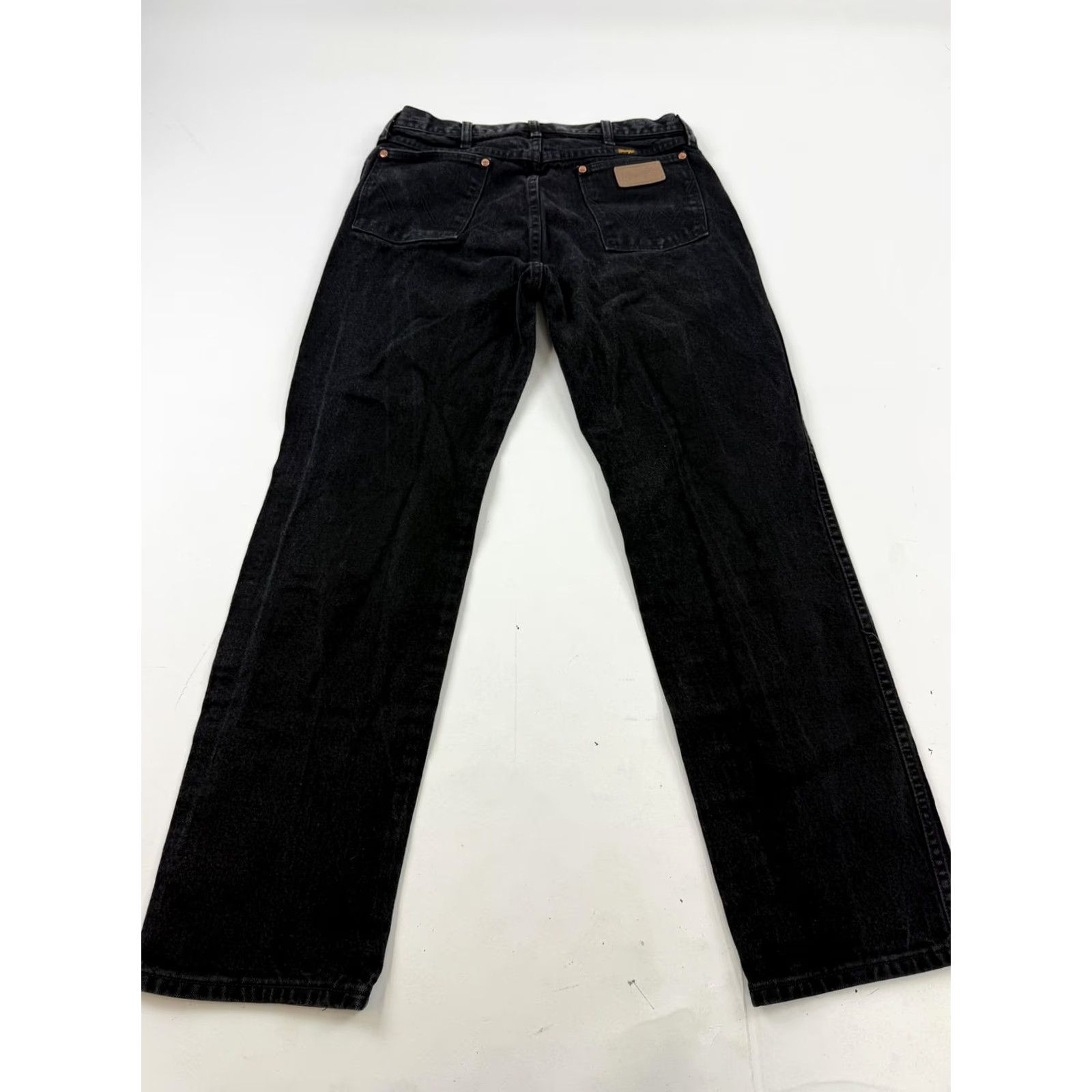 Wrangler Wrangler Jeans Mens 33x31 Black Dark Wash Regular Straight Denim Pants 5 Pocket Size US 33 - 4 Thumbnail