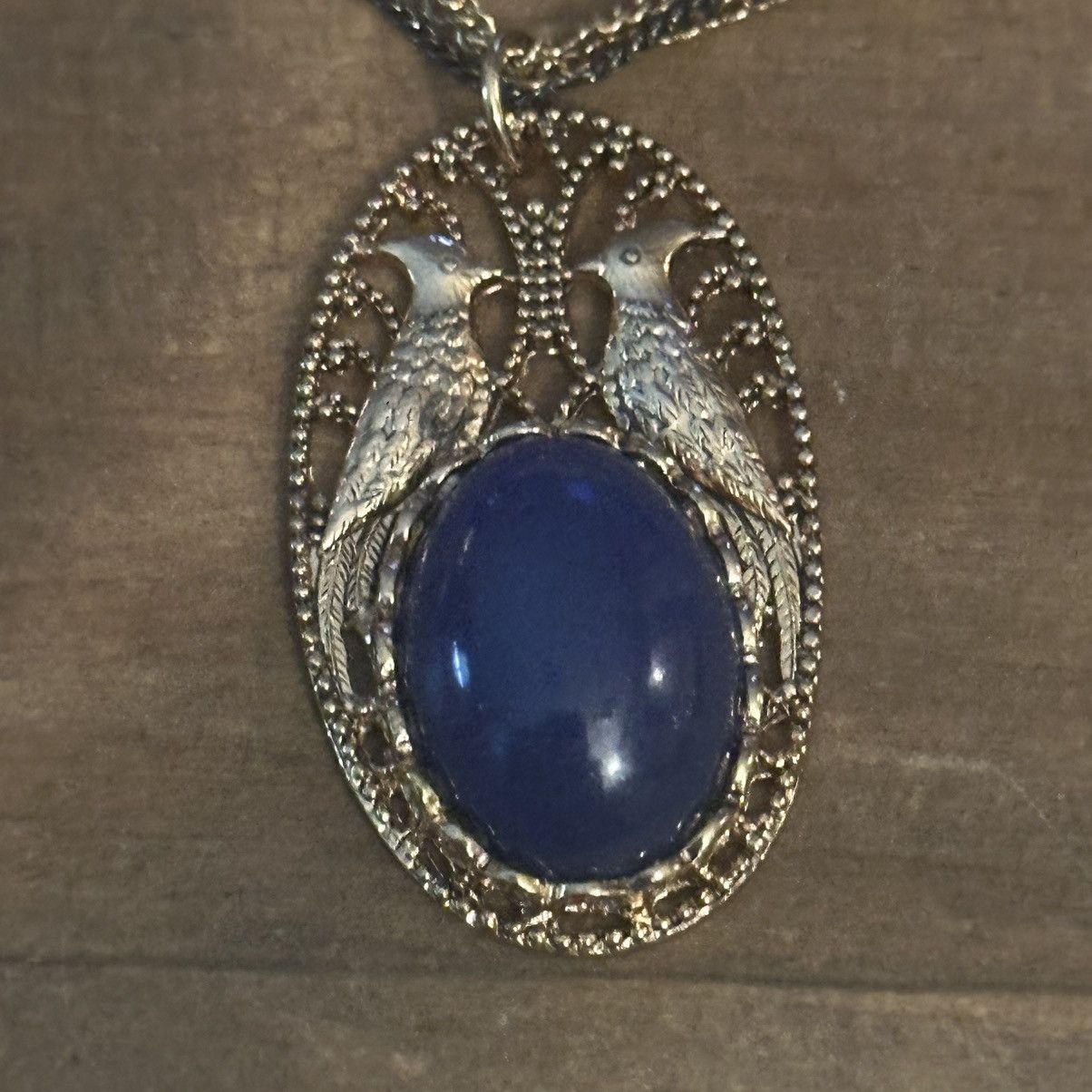 Vintage Vintage multi strand oval filigree peacock cabochon necklace Size ONE SIZE - 3 Thumbnail