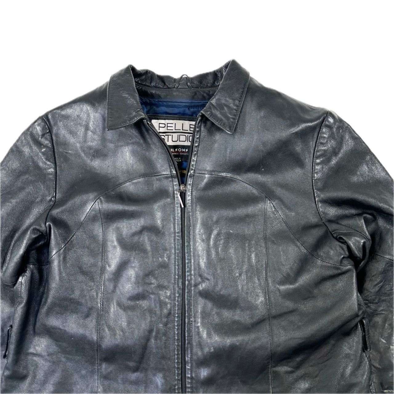 Vintage Vintage 90s Pelle Studios Wilsons Leather Long Zip Up Jacket Size US L / EU 52-54 / 3 - 2 Thumbnail