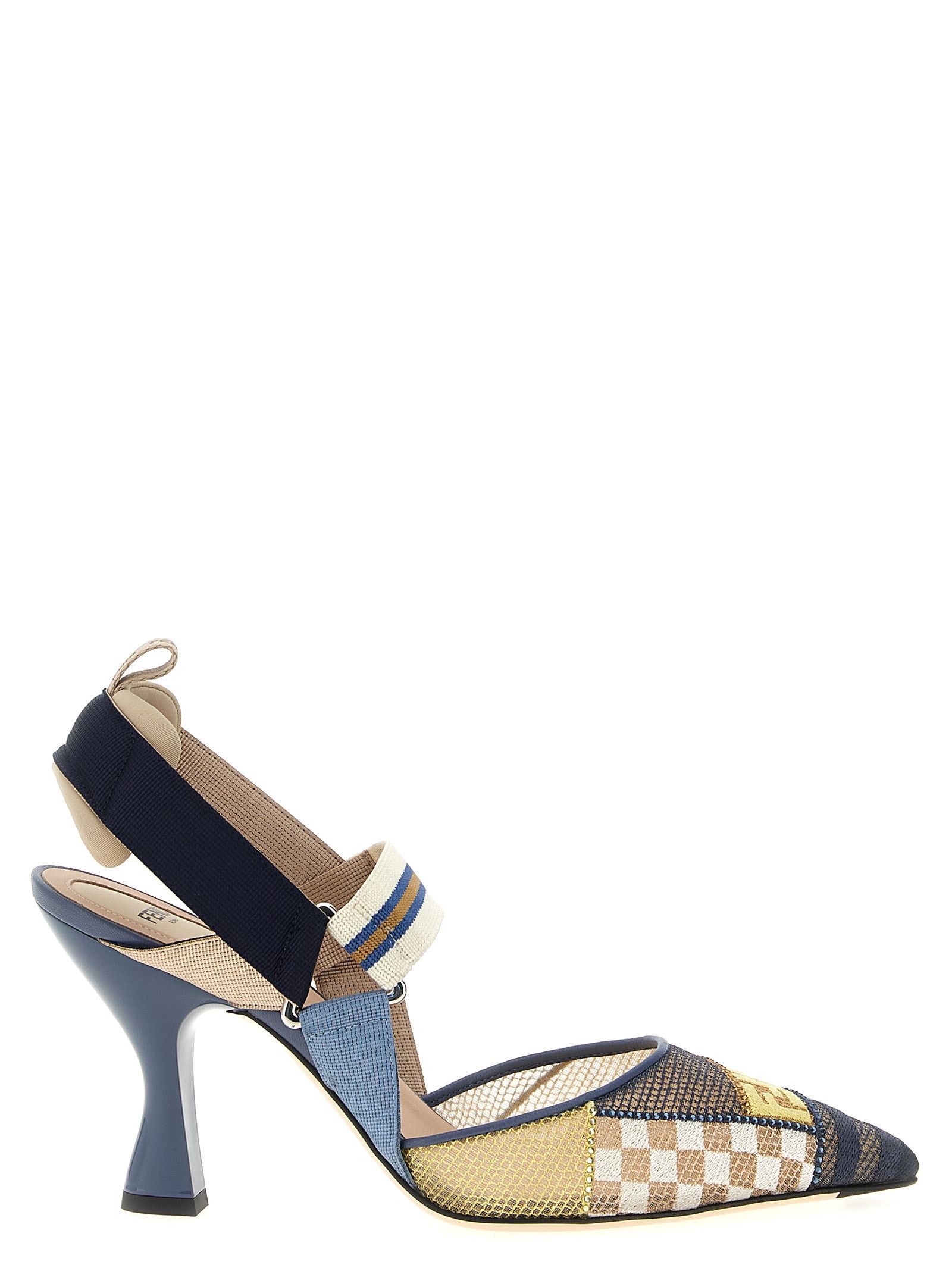 パンプス Fendi Colibri Bandana Embroidery Pumps Colibrì Lite Technical fabric Blue | Fendi