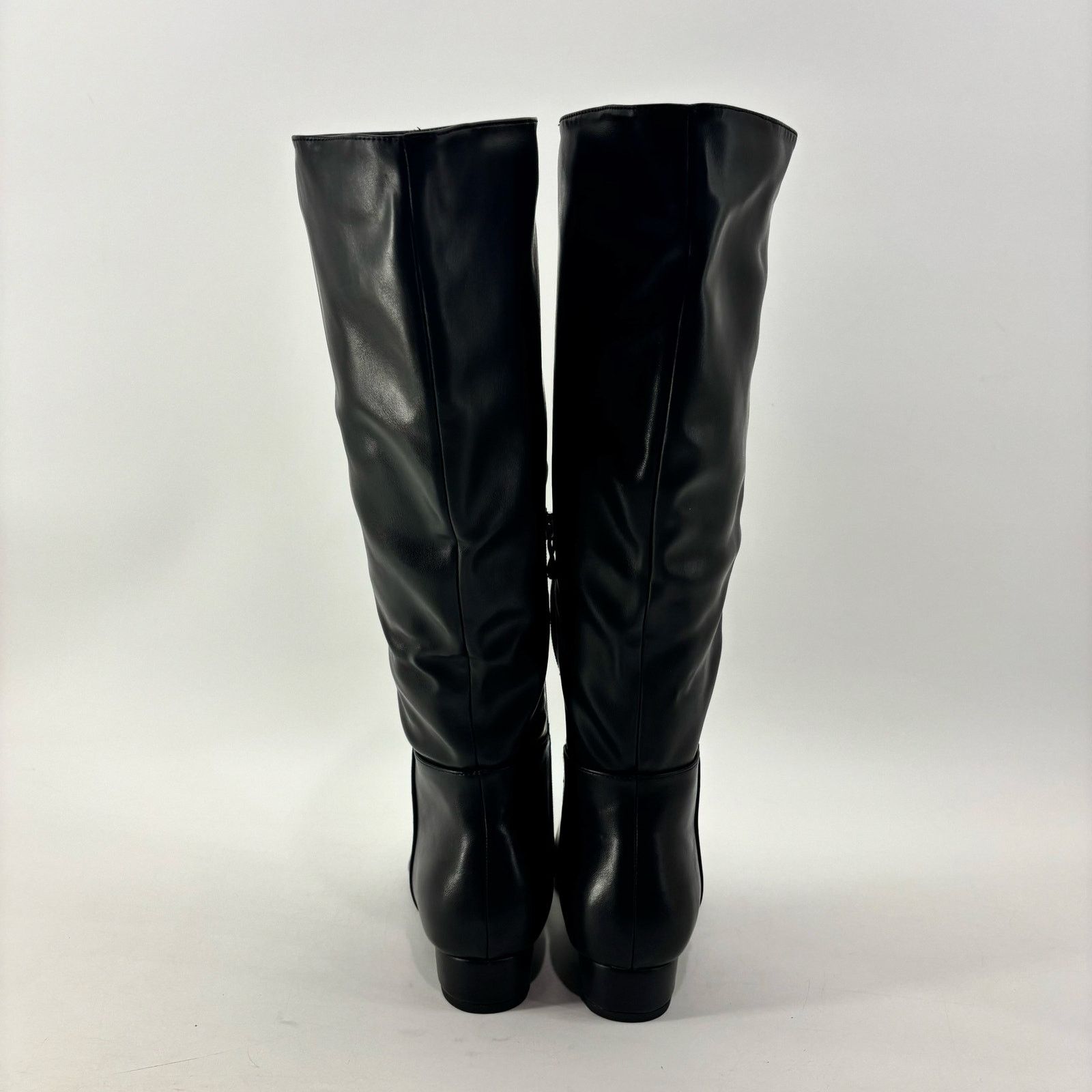 Other Beauty Cry Womens Size 8 Black Rider Boots Faux Leather Heel Size US 8 / IT 38 - 3 Thumbnail