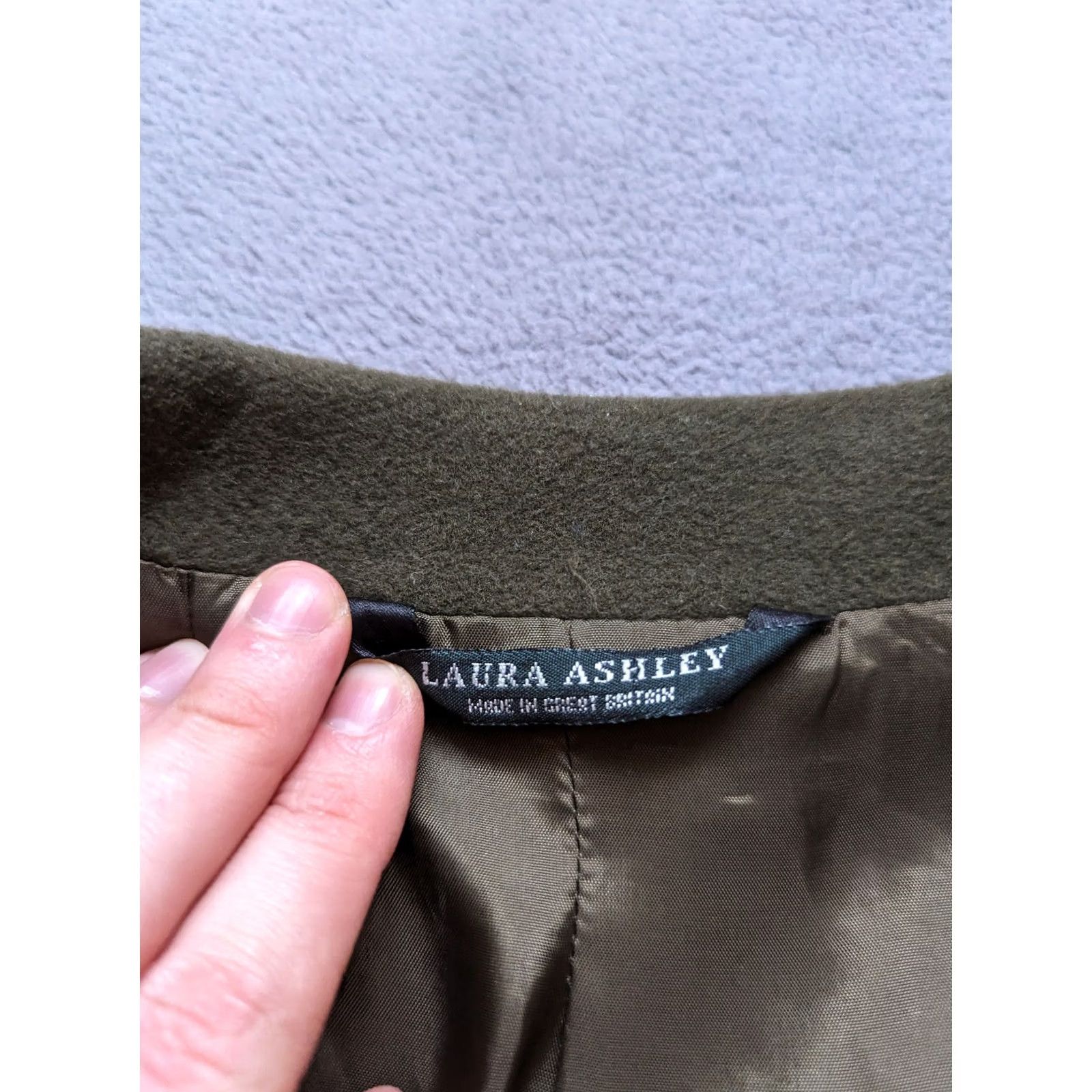 Laura Ashley VINTAGE Laura Ashley Coat Womens UK 18 Green Wool Size Size XXL / US 16-18 / IT 52-54 - 3 Thumbnail