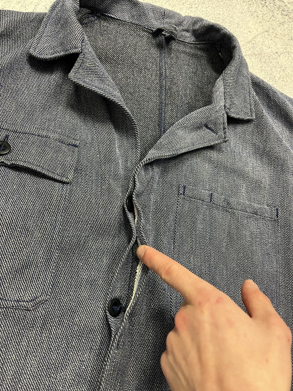 Vintage Vintage 90's French Work Denim Jacket Le Laboureur Lutteurs Size US L / EU 52-54 / 3 - 11 Thumbnail