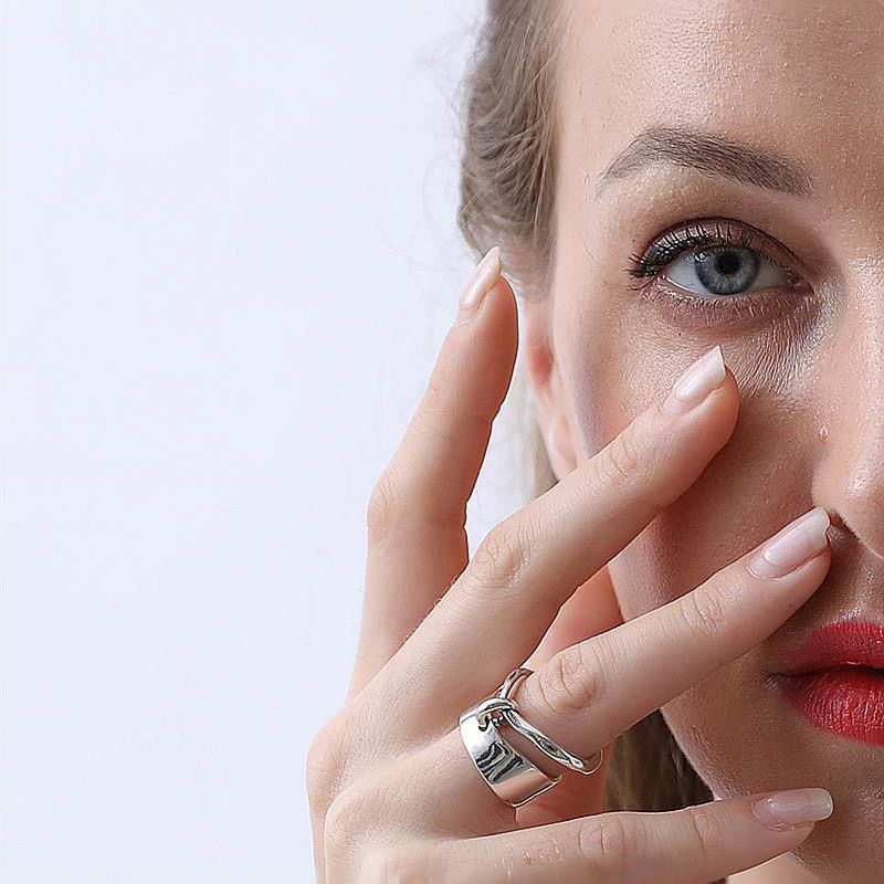 Jewelry Modern Jewelry Rings Open Size Chrome Ring (Size 7-13) Size ONE SIZE - 5 Thumbnail