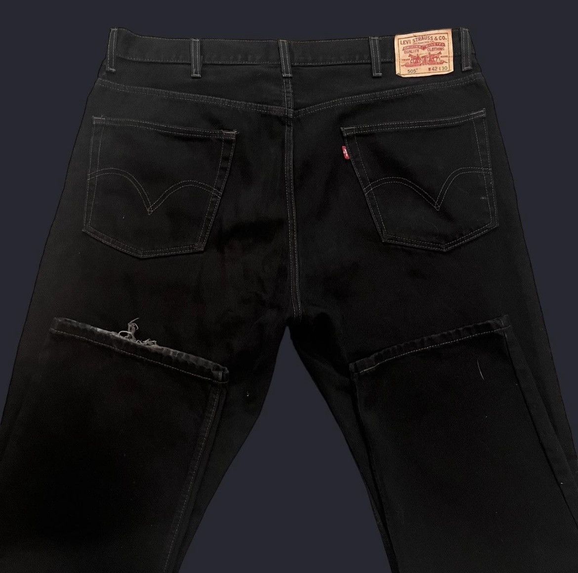 Levi's Levi’s 505 black jeans with distressed details Size US 42 / EU 58 - 1 Thumbnail